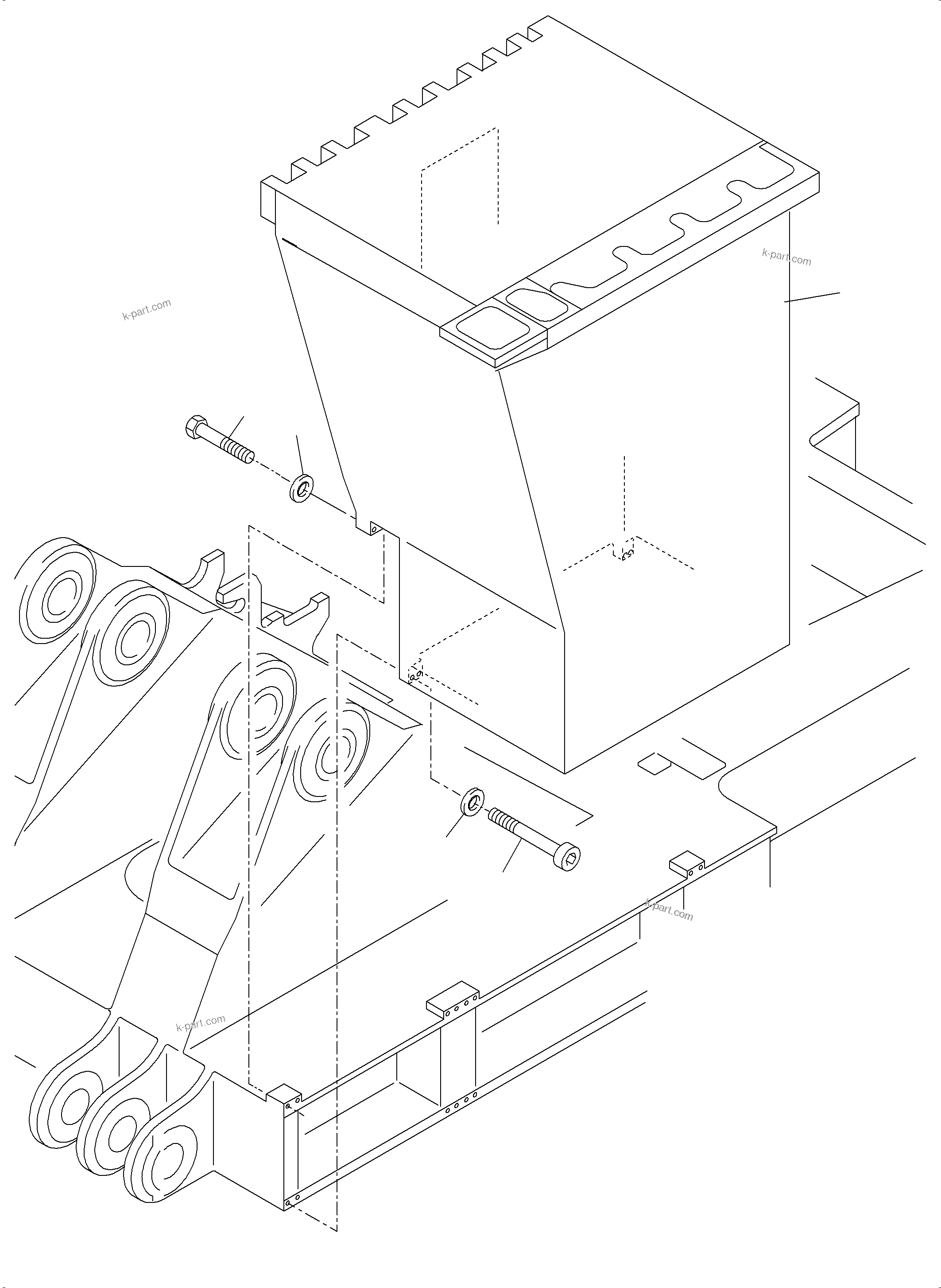 Komatsu parts book diagram for PC3000-6 S/N 06278: CAB SUPPORT