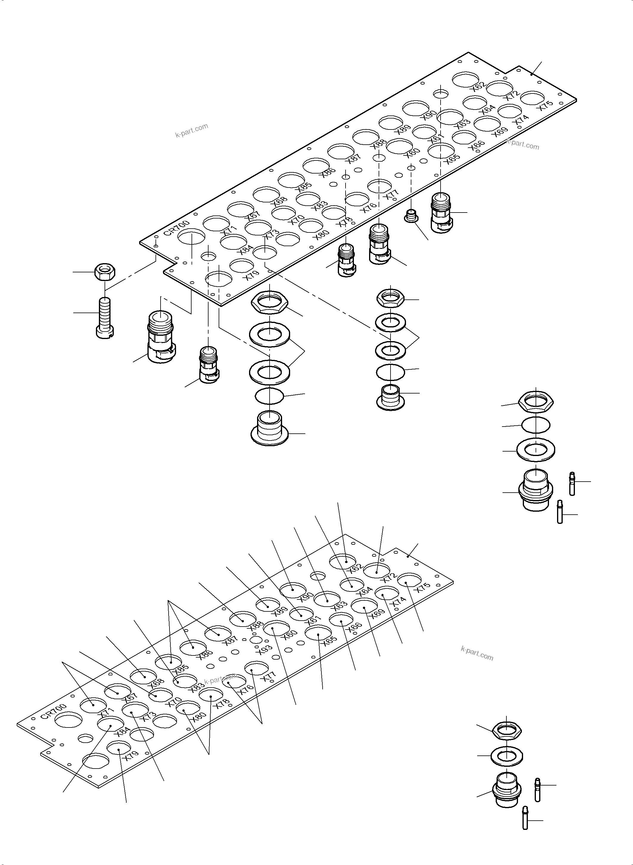Komatsu parts book diagram for PC3000-6 S/N 06278: MAIN SWITCH BOX X2