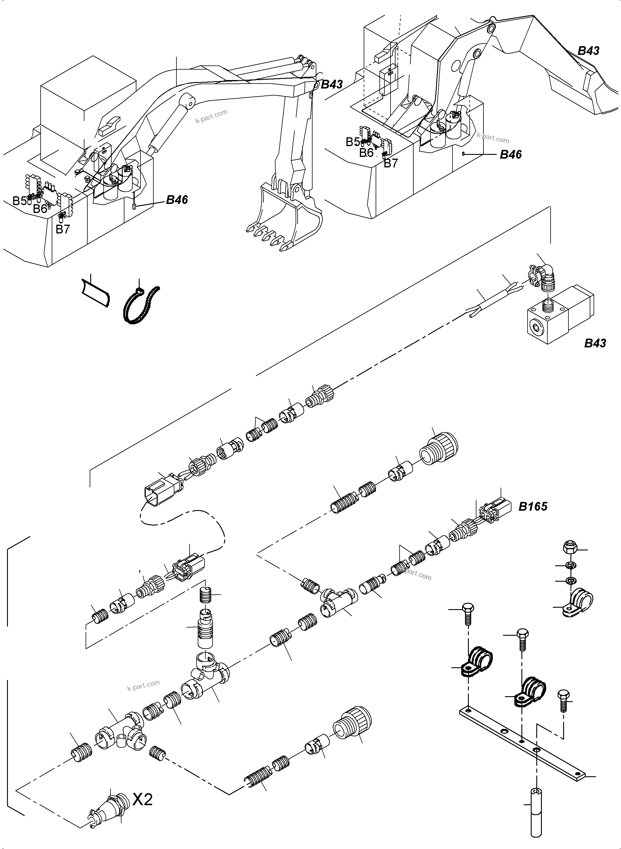Komatsu parts book diagram for PC3000-6 S/N 06278: ELECTRICAL PARTS LUBRICATION