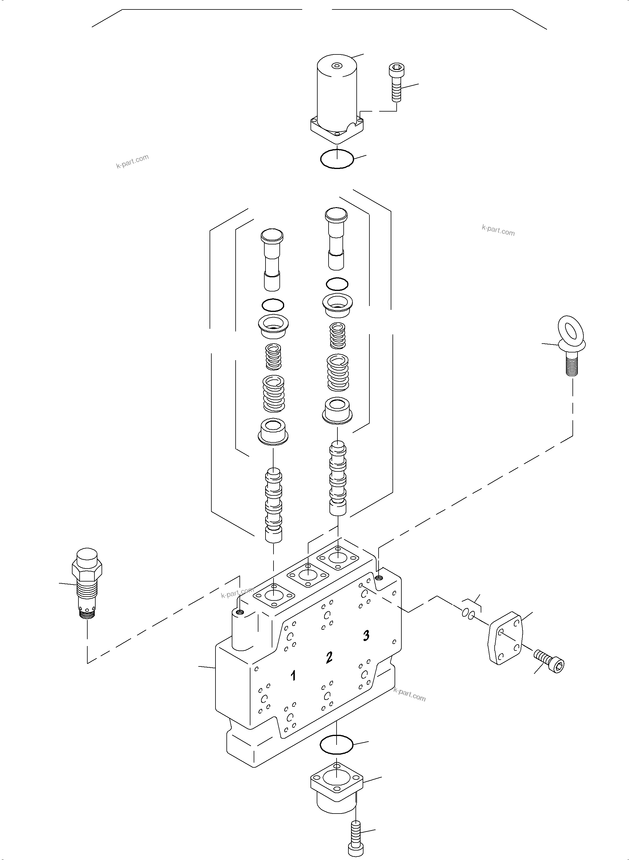 Komatsu parts book diagram for PC3000-6 S/N 06279: CONTROL BLOCK
