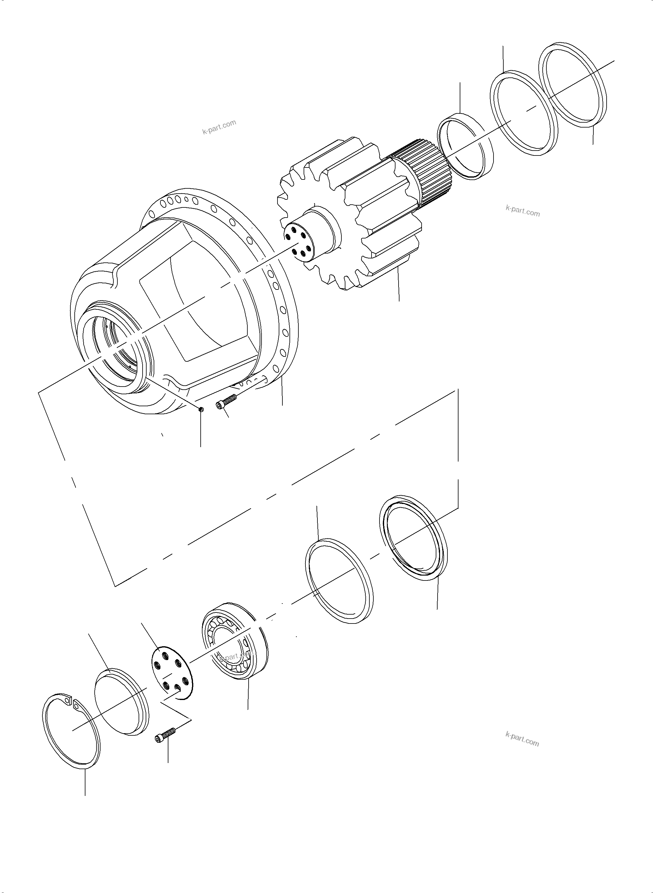 Komatsu parts book diagram for PC3000-6 S/N 06279: SLEW GEAR