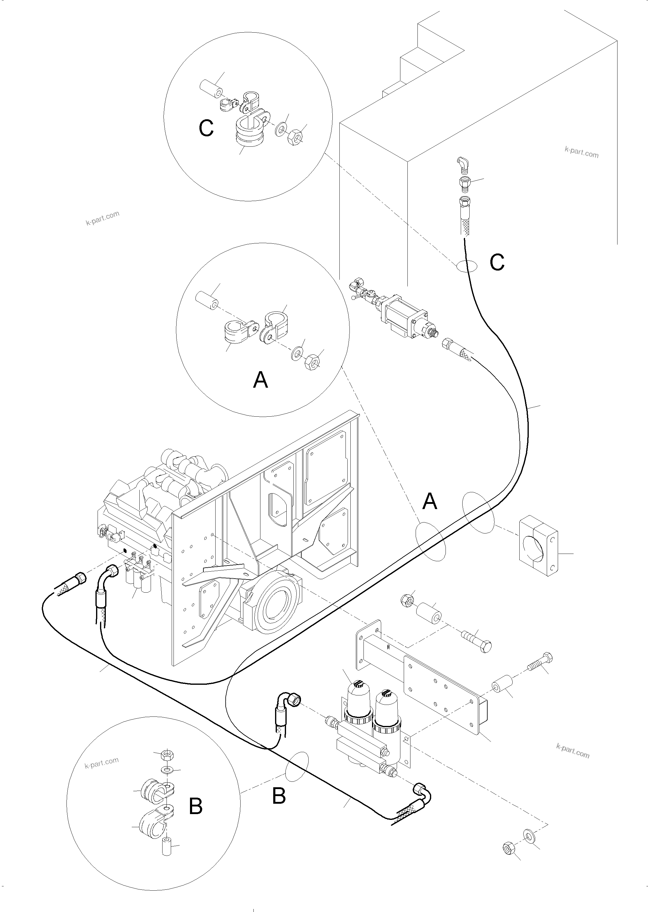 Komatsu parts book diagram for PC3000-6 S/N 06279: FUEL LINES