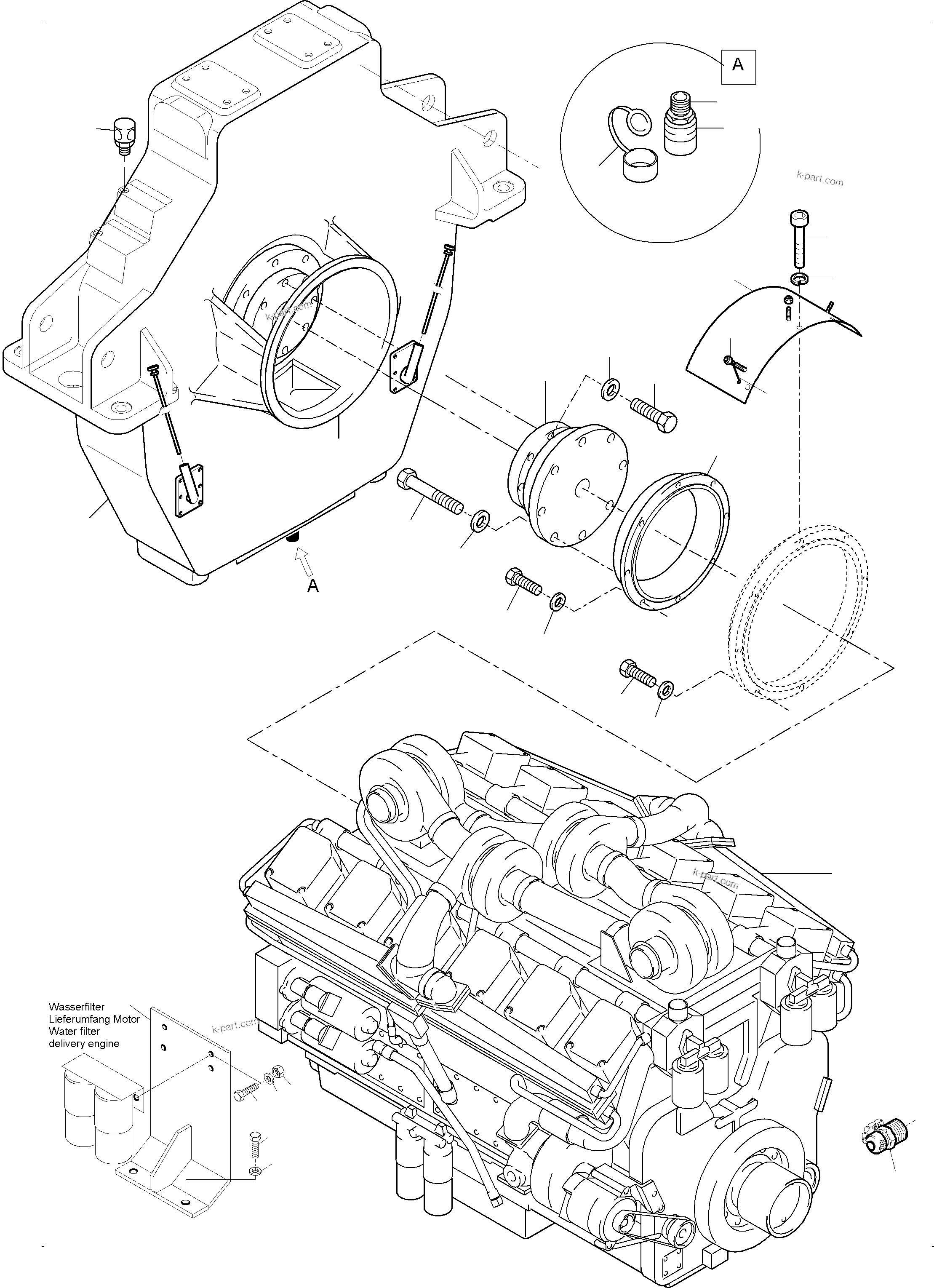Komatsu parts book diagram for PC3000-6 S/N 06279: DRIVE ASSEMBLY