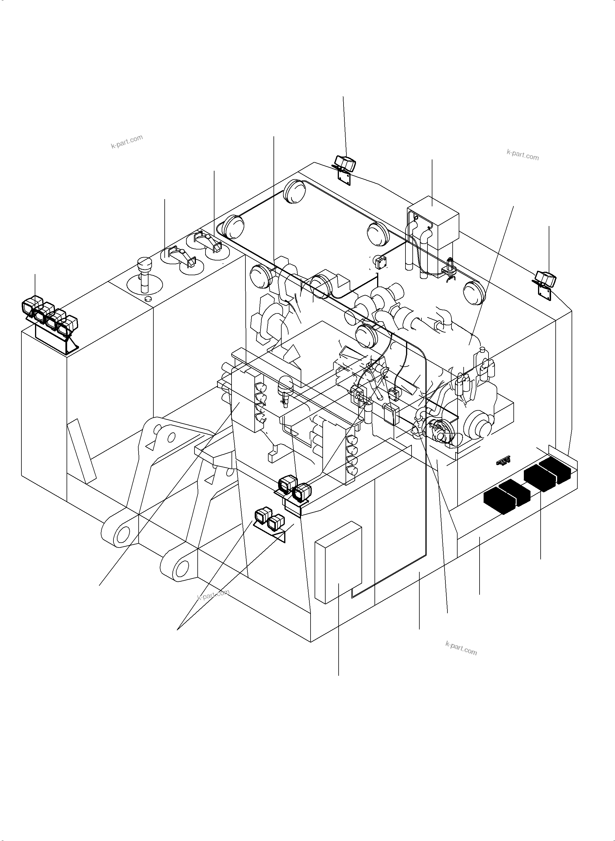 Komatsu parts book diagram for PC3000-6 S/N 06279: ELECTRIC EQUIPMENT T2