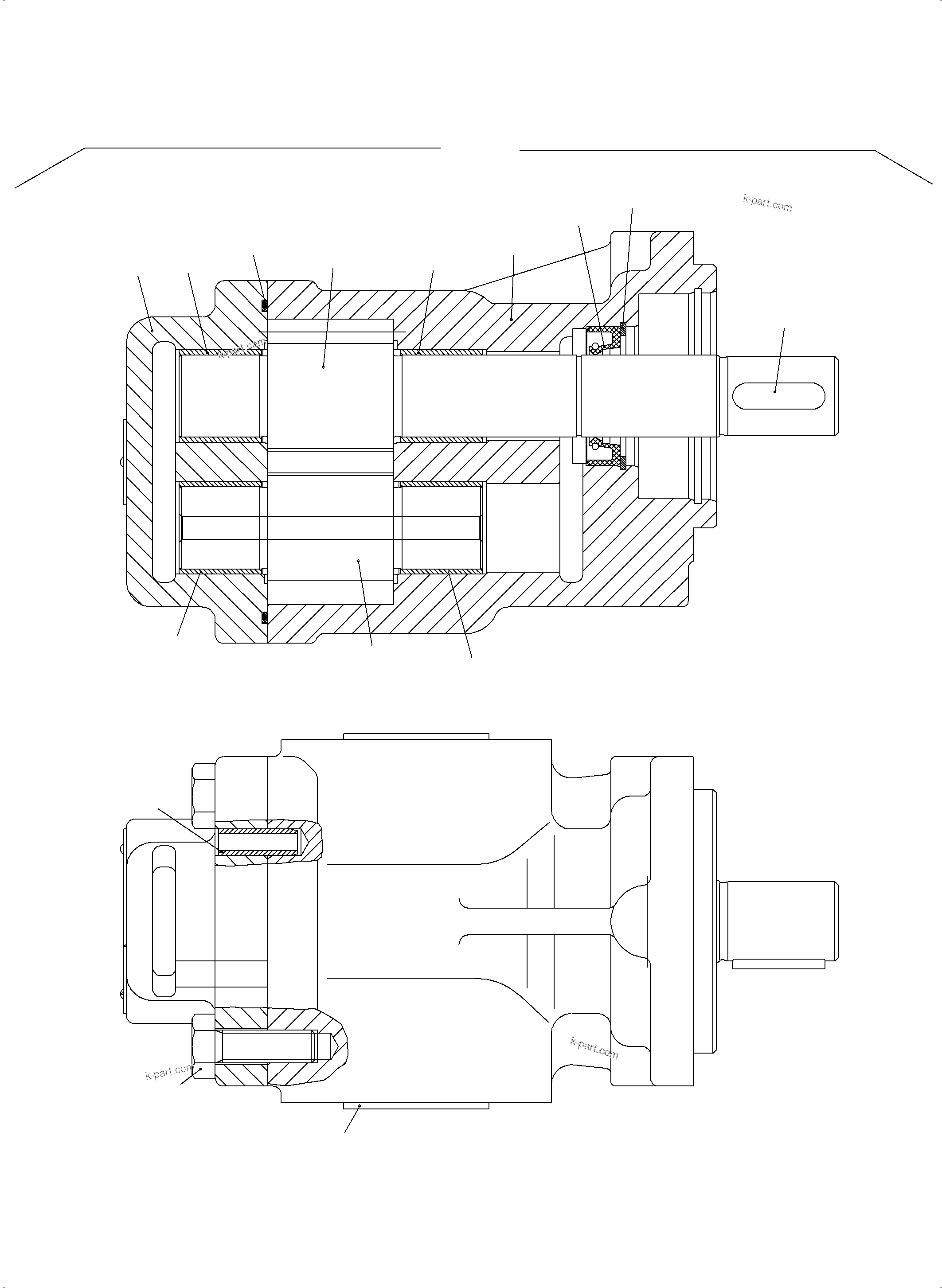 Komatsu parts book diagram for PC3000-6 S/N 06280: GEAR PUMP UNIT