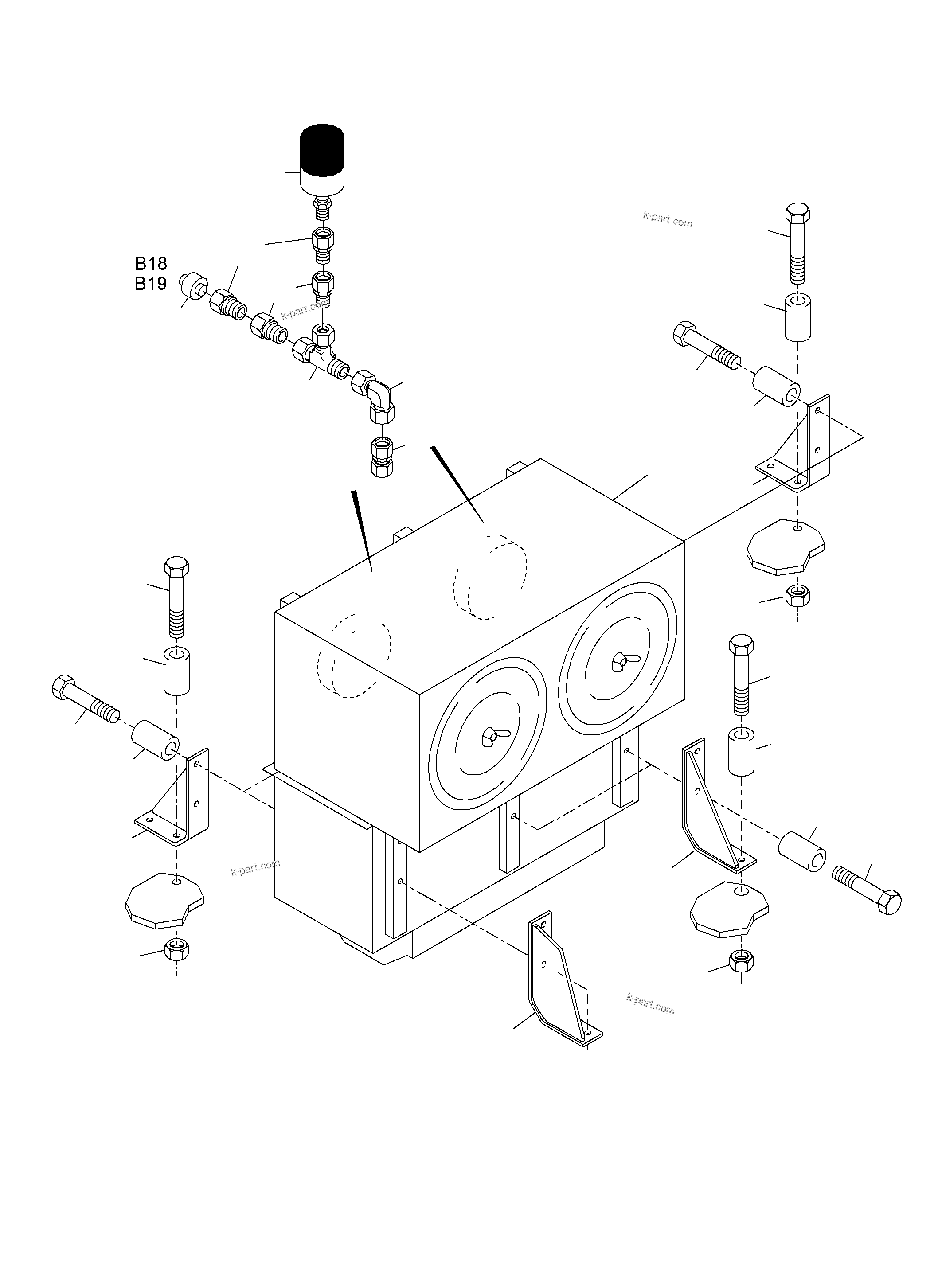 Komatsu parts book diagram for PC3000-6 S/N 06280: AIR CLEANER ARRANGEMENT