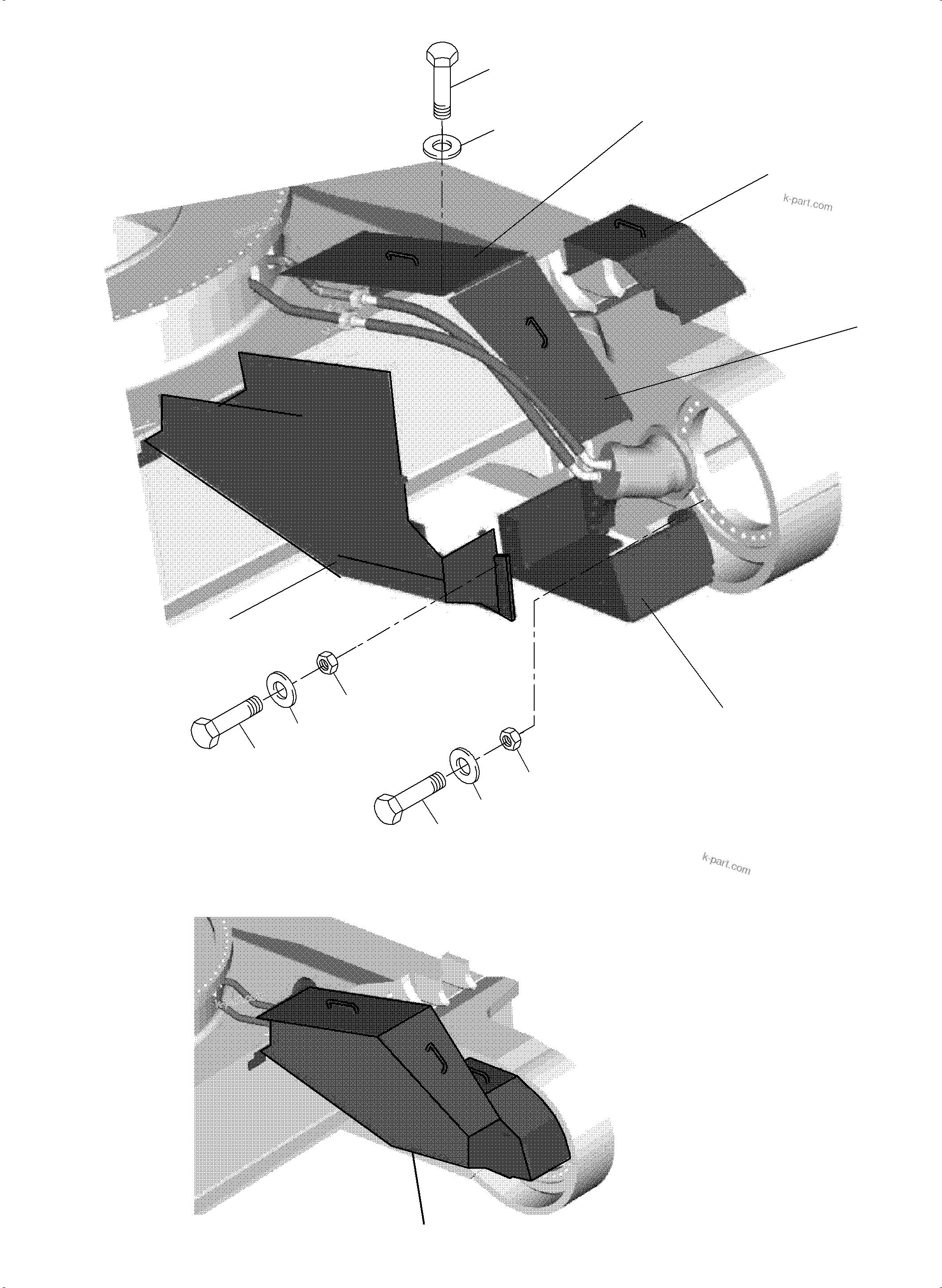 Komatsu parts book diagram for PC3000-6 S/N 06280: DRIVE MOTOR PROTECTION