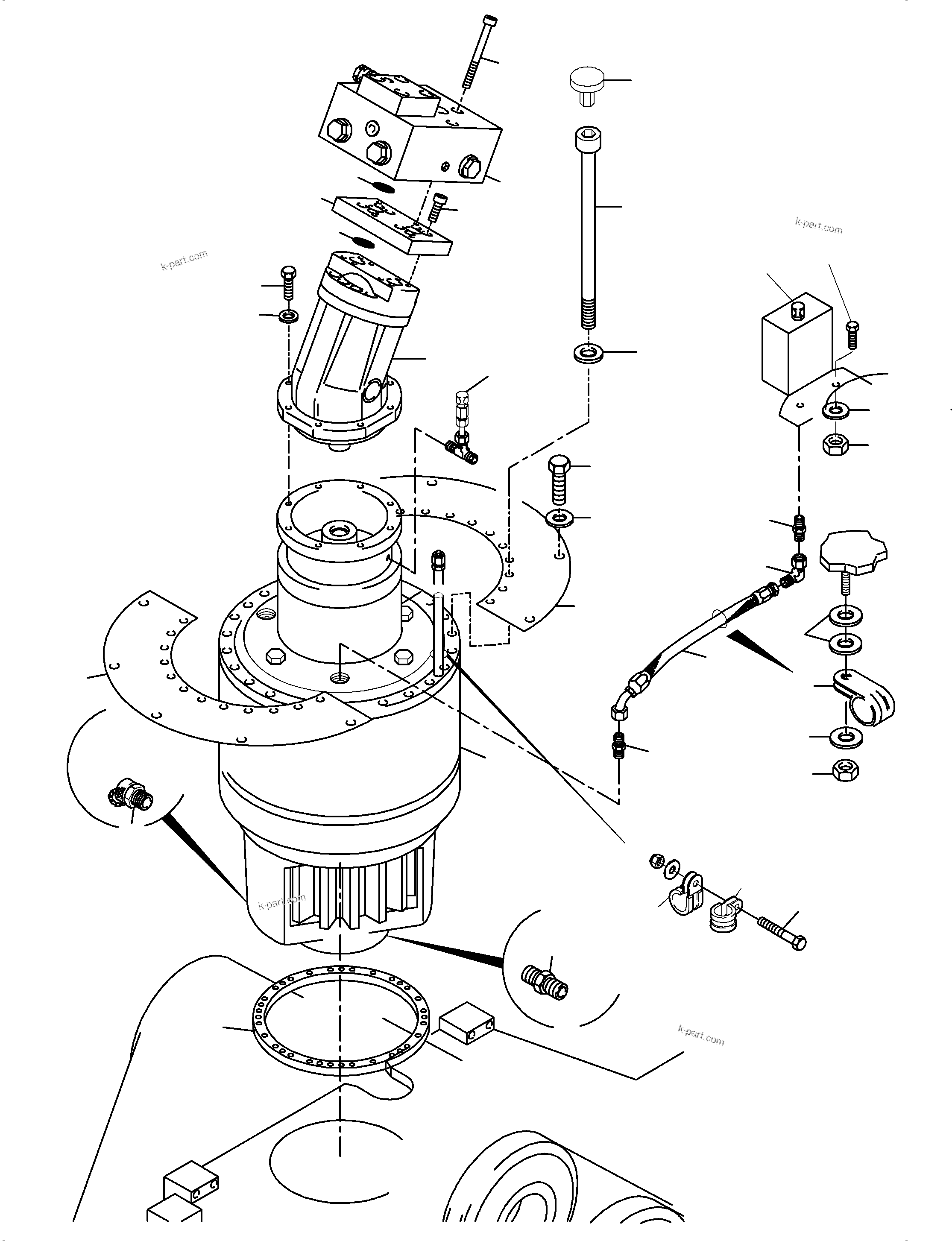 Komatsu parts book diagram for PC3000-6 S/N 06280: SLEW GEAR ARR.