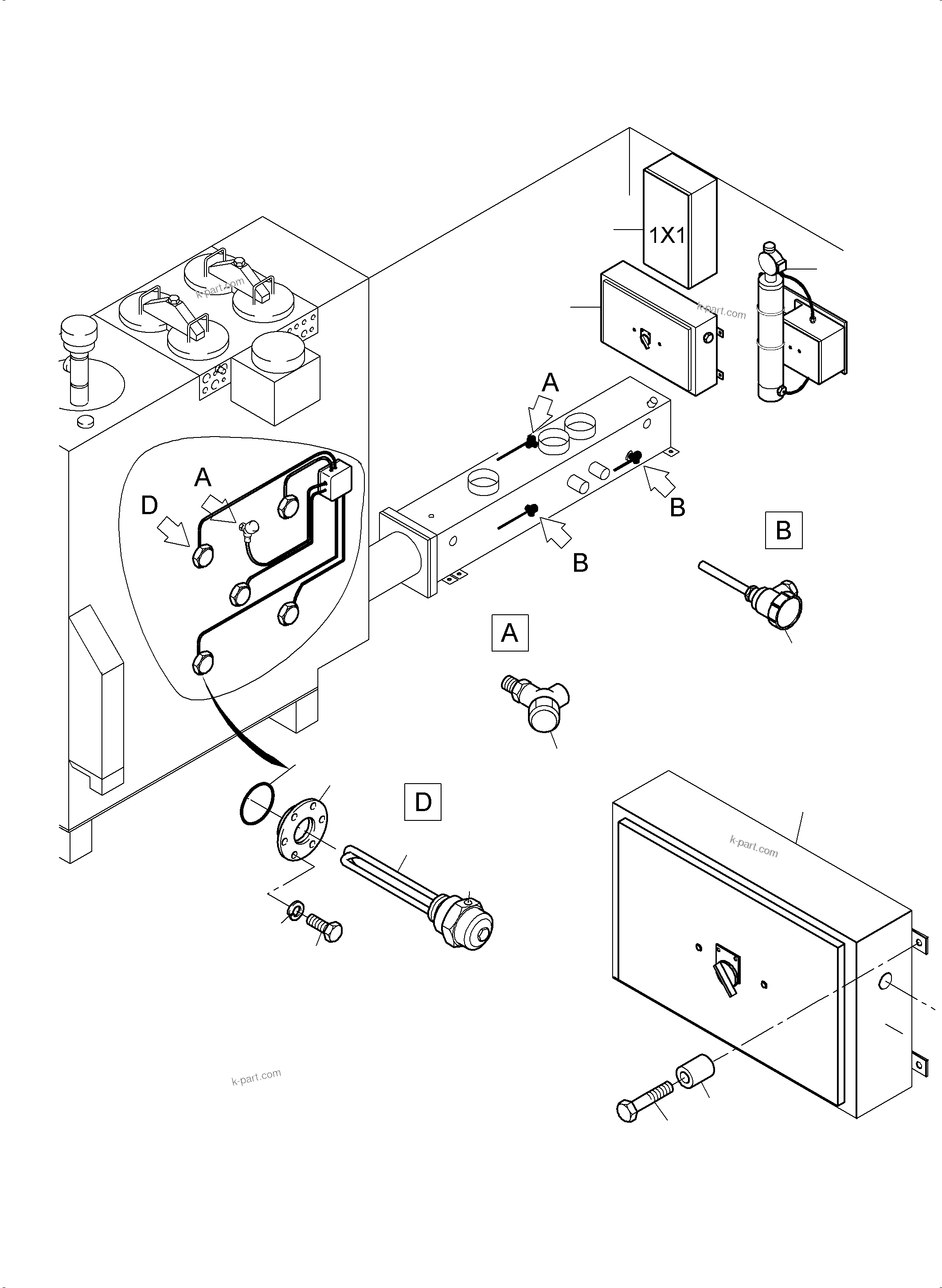 Komatsu parts book diagram for PC3000-6 S/N 06280: CABLES - TEMPERATURE CONDITIONING