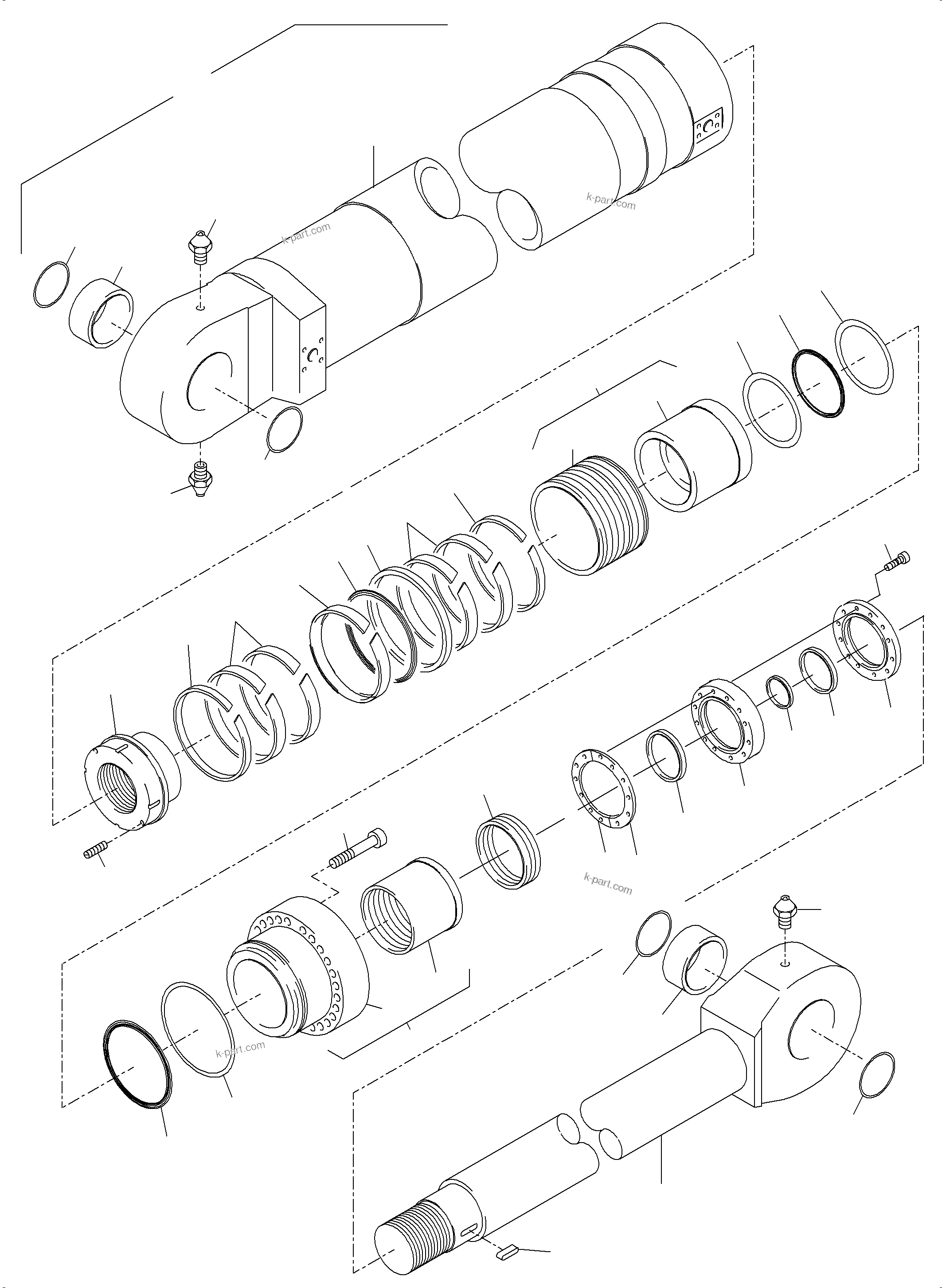 Komatsu parts book diagram for PC3000-6 S/N 06280: HYDR.-CYLINDER