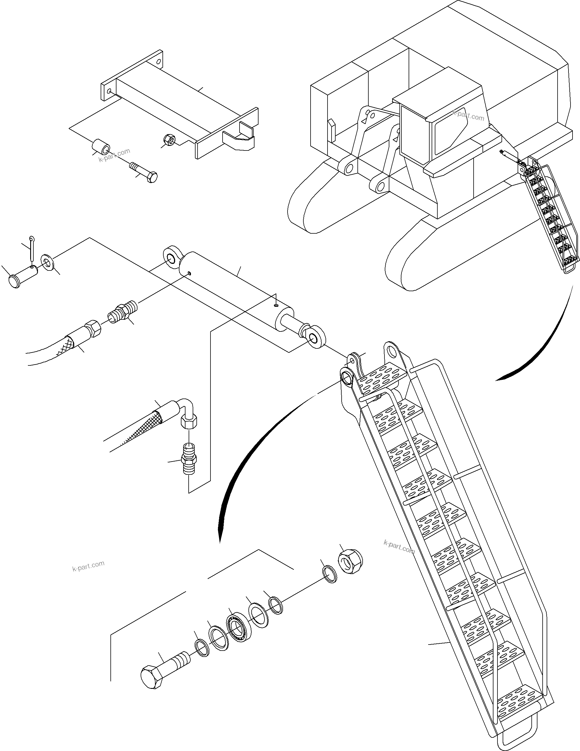Komatsu parts book diagram for PC3000-6E S/N 06313: LADDER