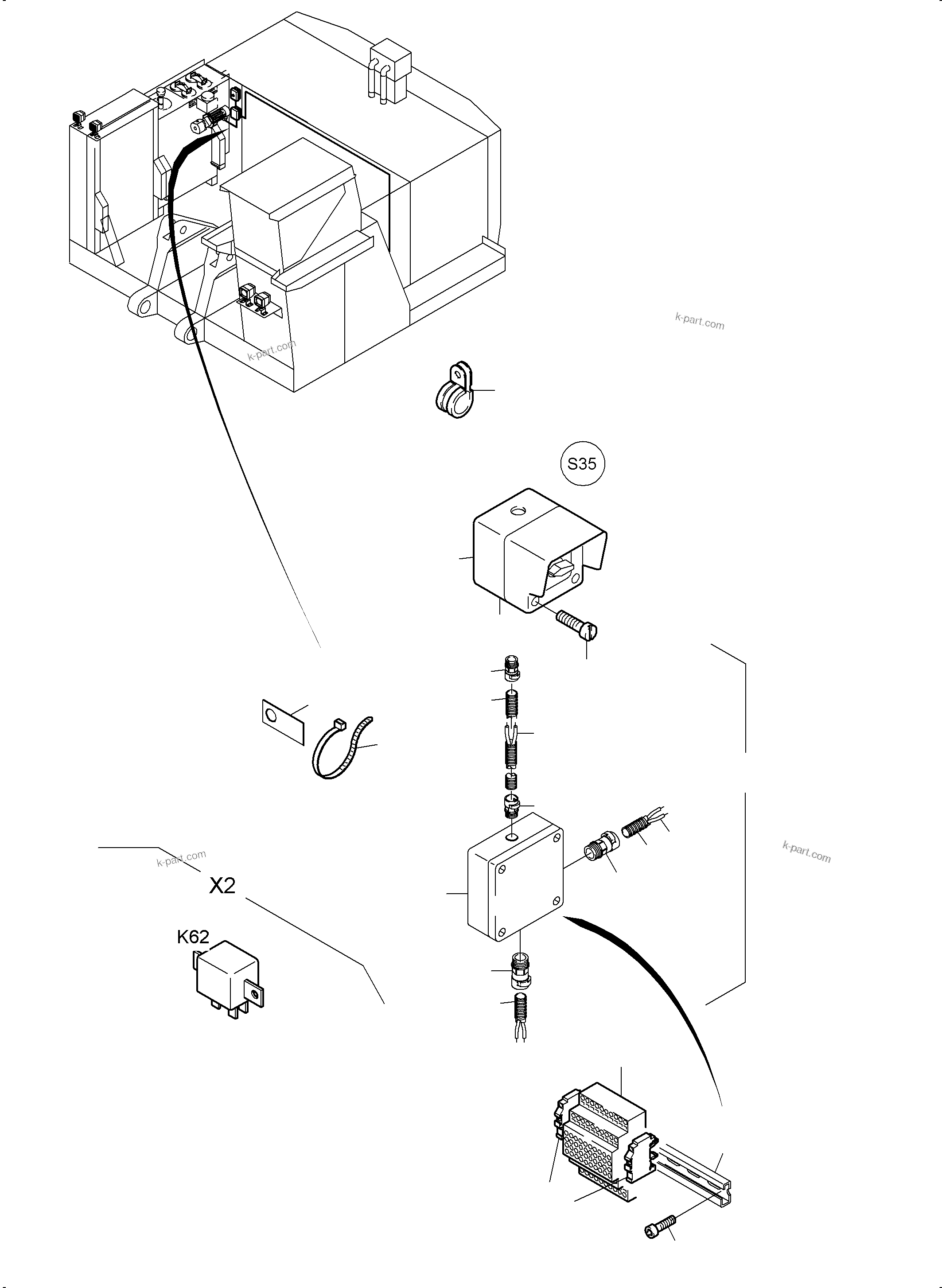 Komatsu parts book diagram for PC3000-6E S/N 06313: ELECTRIC PARTS - TRANSFUSING PUMP