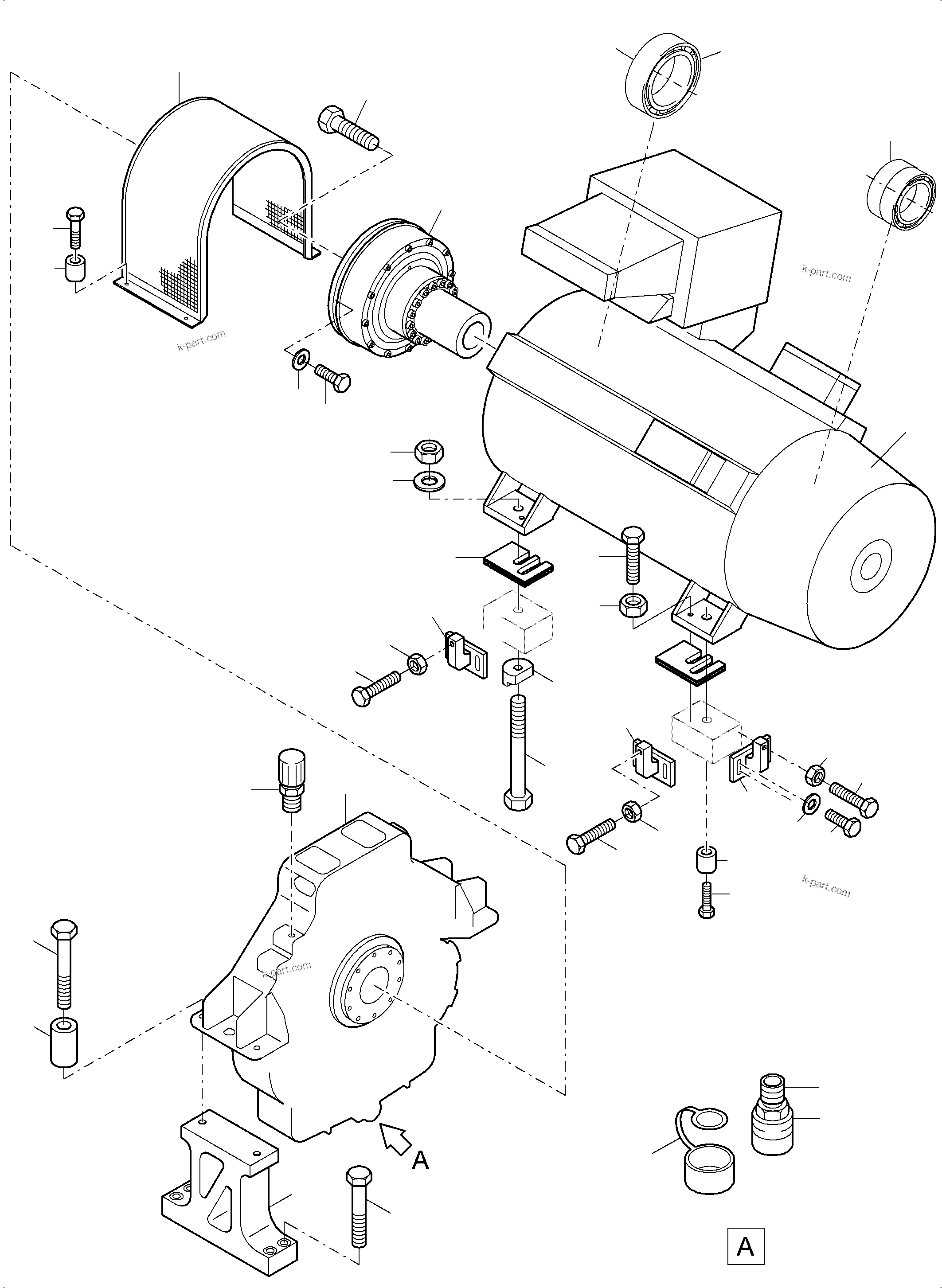 Komatsu parts book diagram for PC3000-6E S/N 06313: DRIVE ARRANGEMENT