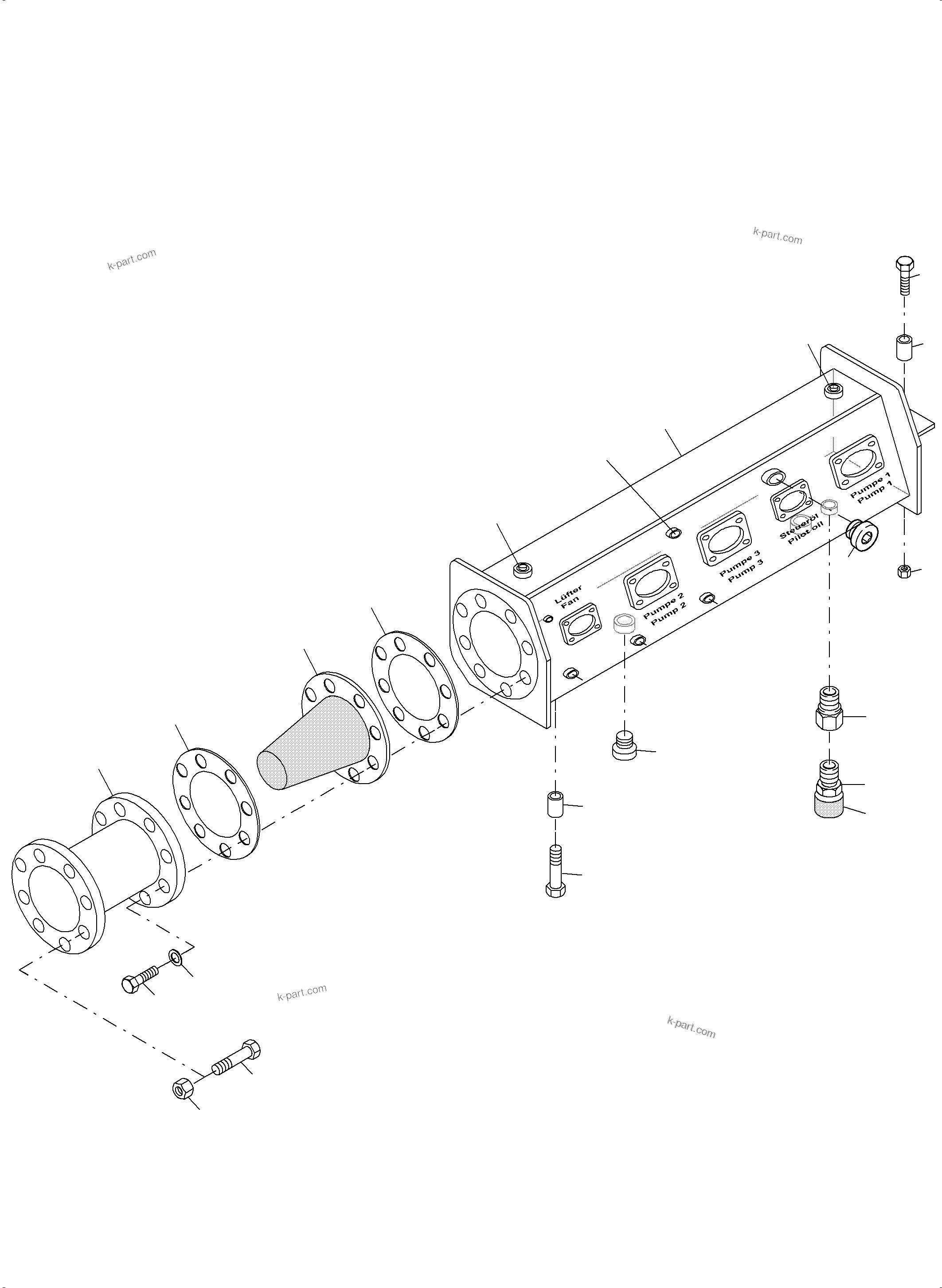 Komatsu parts book diagram for PC3000-6E S/N 06313: SUCTION TANK