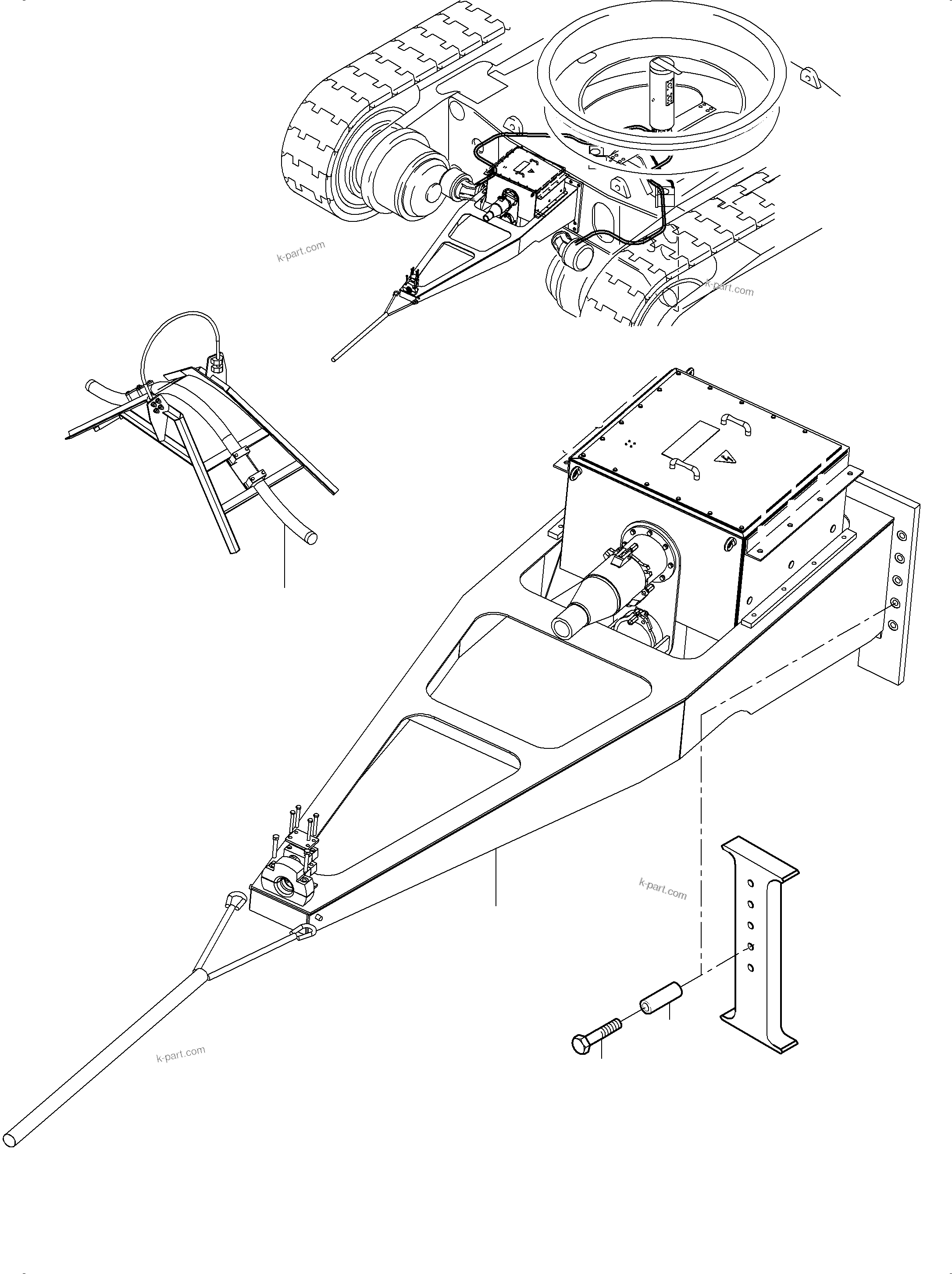 Komatsu parts book diagram for PC3000-6E S/N 06313: CABLE DUCT MOUNTING
