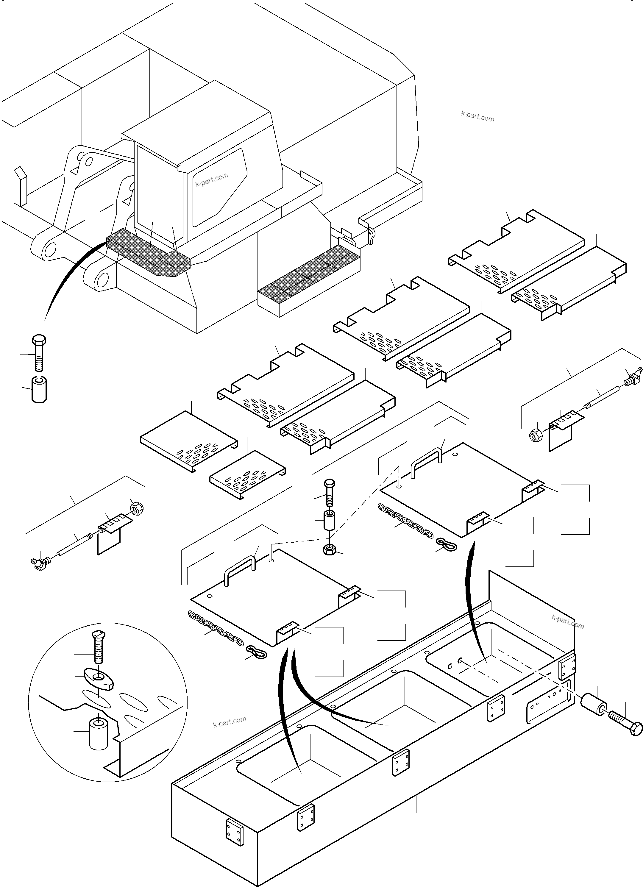 Komatsu parts book diagram for PC3000-6E S/N 06313: PLATFORM