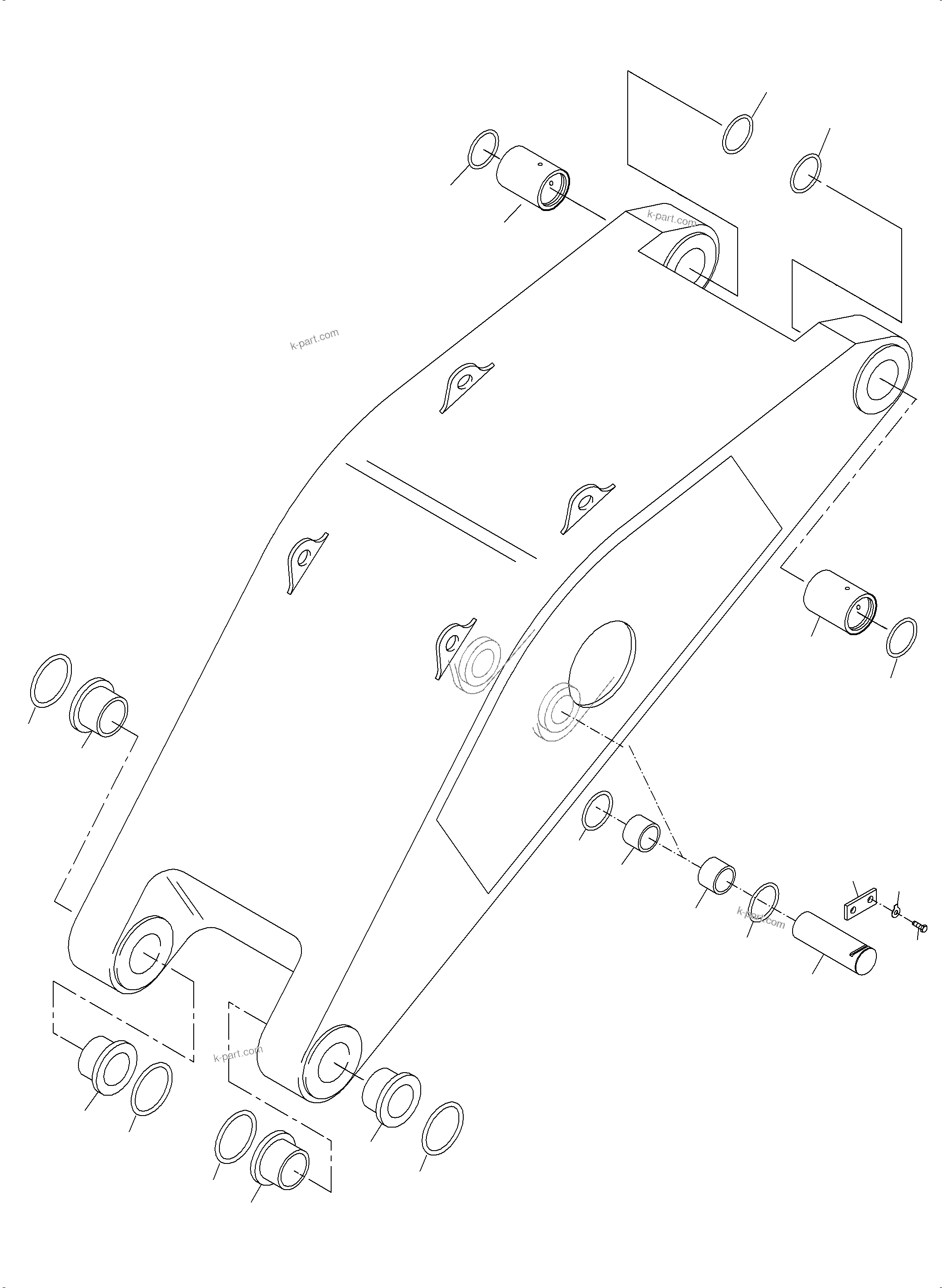 Komatsu parts book diagram for PC3000-6E S/N 06313: BULLCALM BUCKET STICK 4.3 M