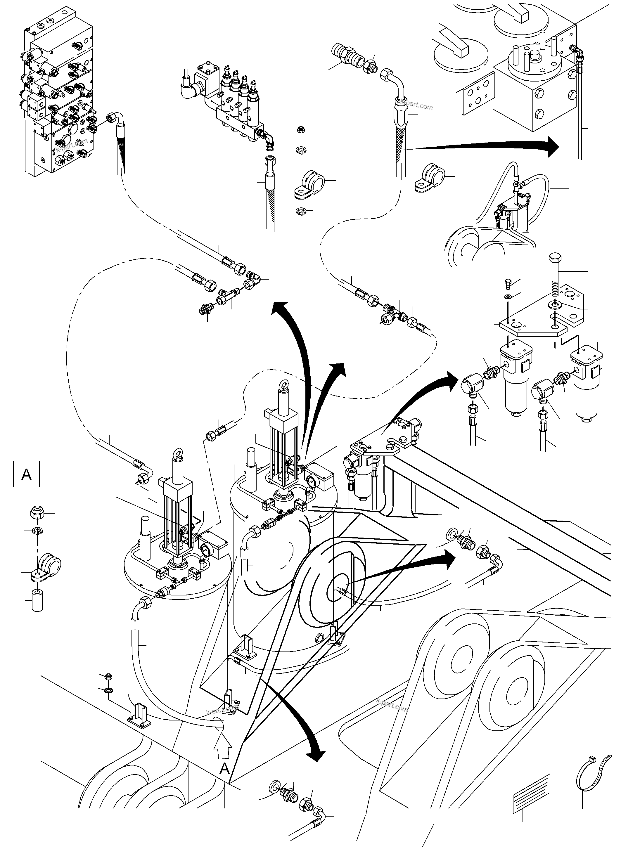 Komatsu parts book diagram for PC3000-6E S/N 06313: LUBE PUMP ARR. WITH HYDR. DRIVE