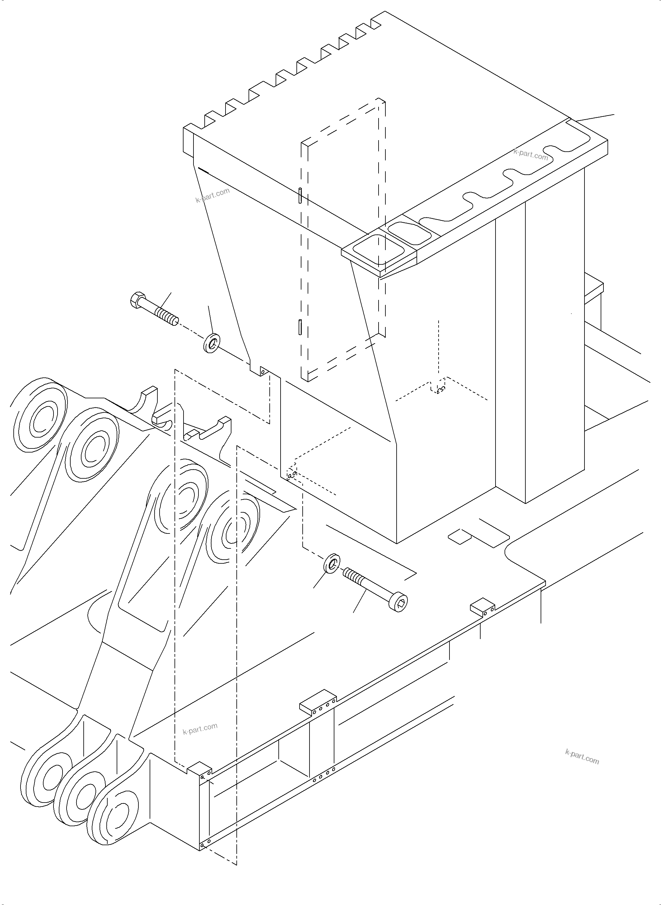 Komatsu parts book diagram for PC3000-6E S/N 06313: CAB SUPPORT