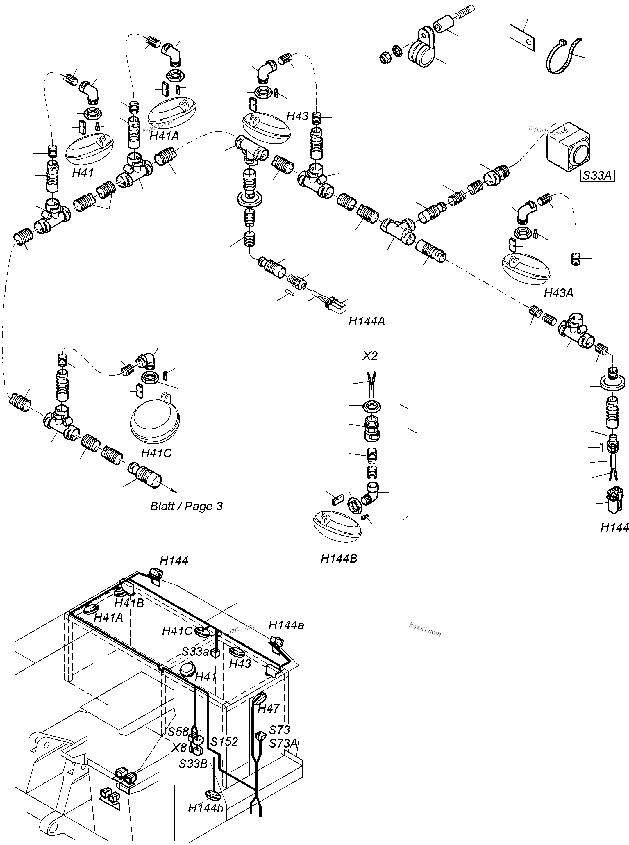 Komatsu parts book diagram for PC3000-6E S/N 06313: LIGHTING EQUIPMENT