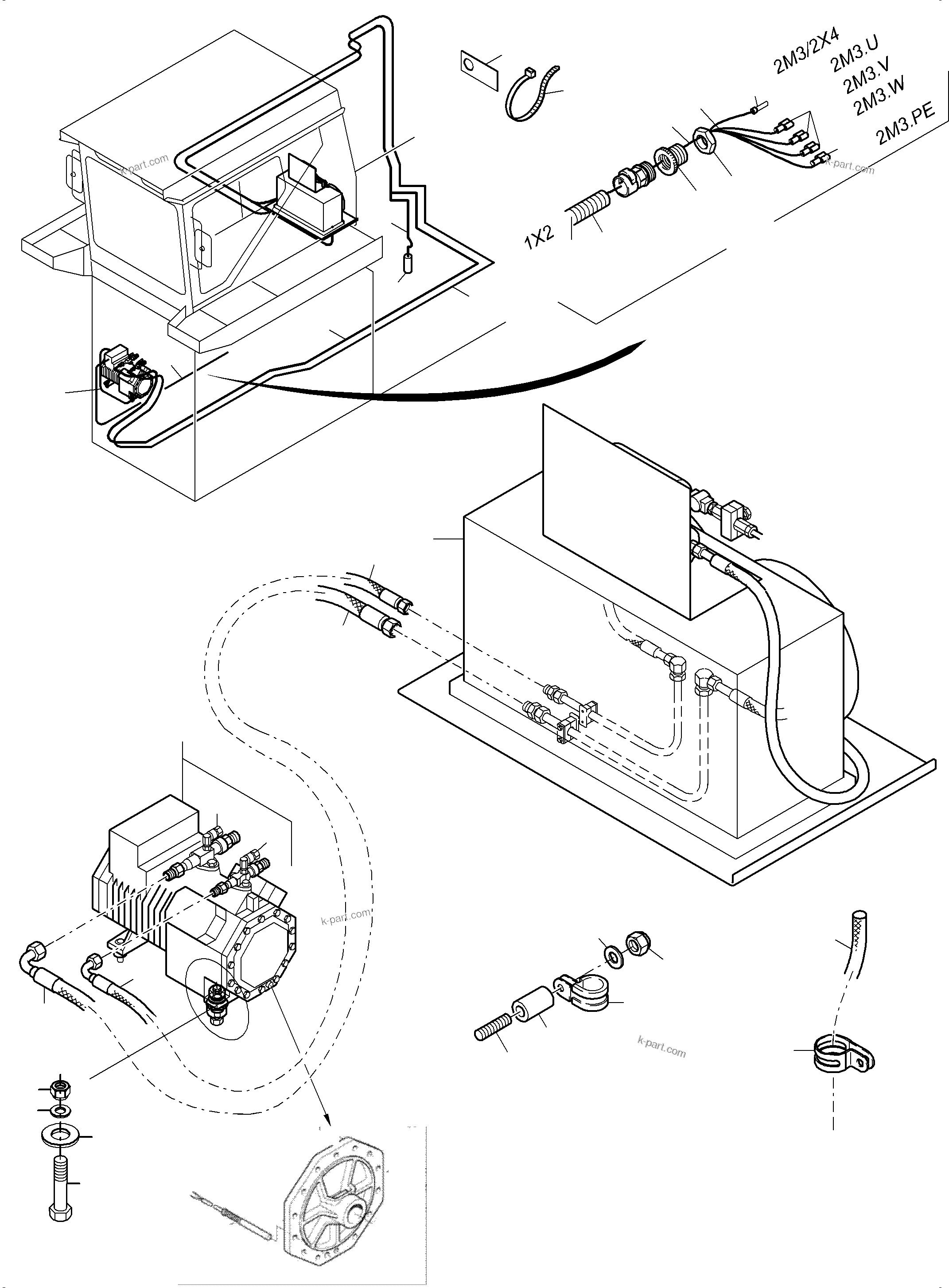 Komatsu parts book diagram for PC3000-6E S/N 06313: AIR CONDITION ARR.