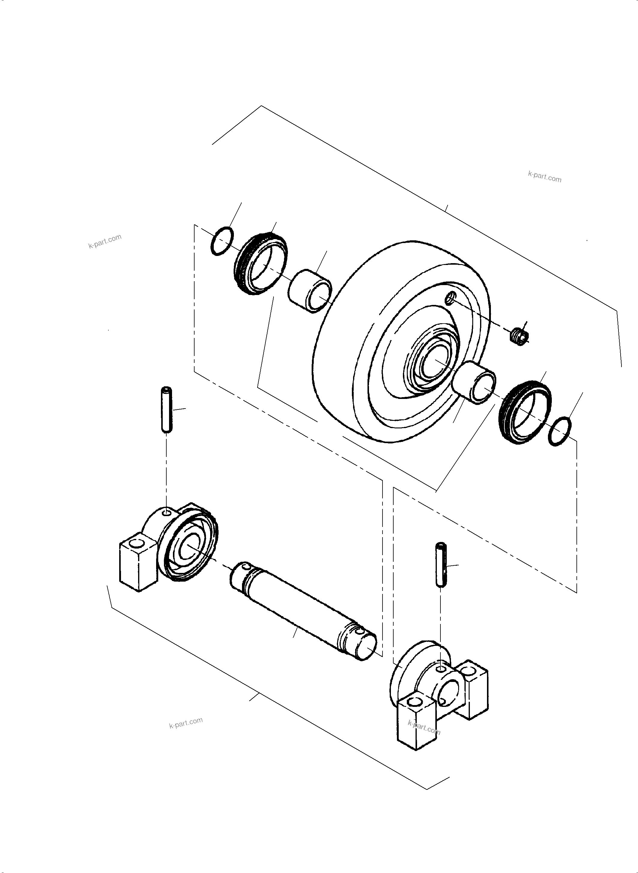 Komatsu parts book diagram for PC3000-6E S/N 06313: TOP ROLLER