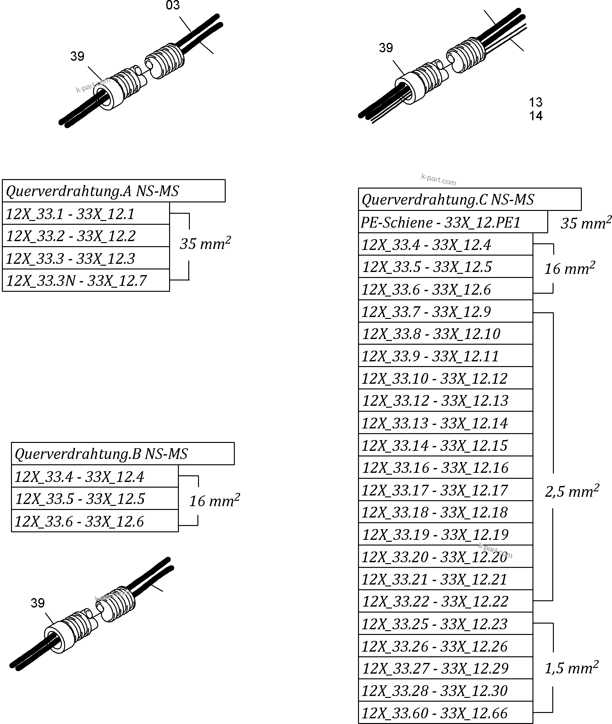 Komatsu parts book diagram for PC3000-6E S/N 06313: CABLES NS-MS-SWITCH CABINET