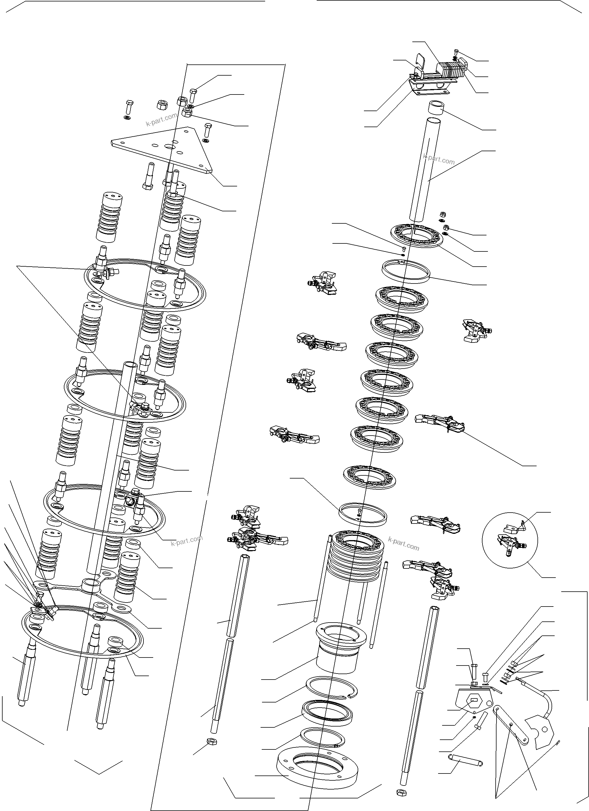 Komatsu parts book diagram for PC3000-6E S/N 06313: RING BODY