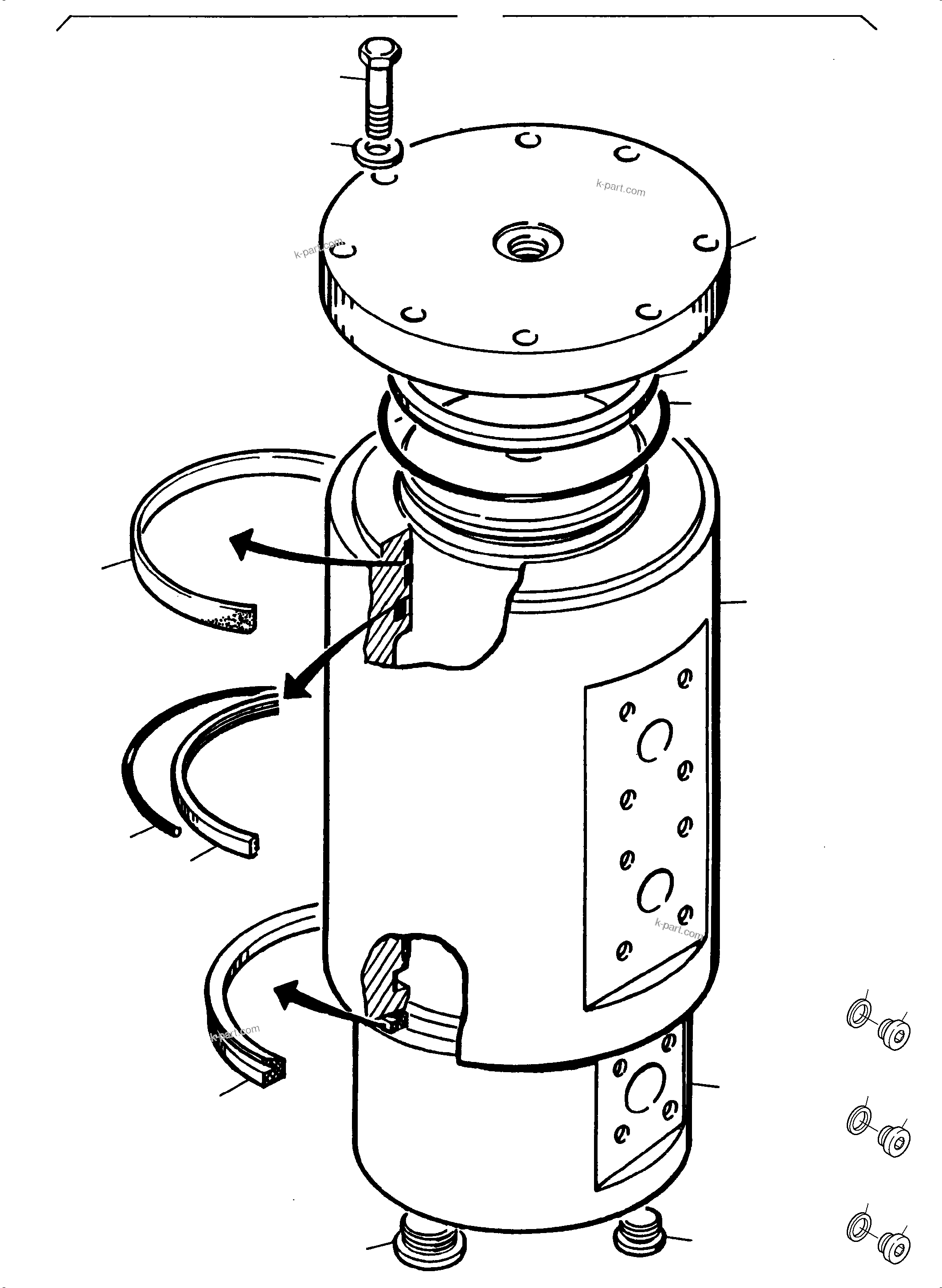 Komatsu parts book diagram for PC3000-6 S/N 06330: ROTARY JOINT