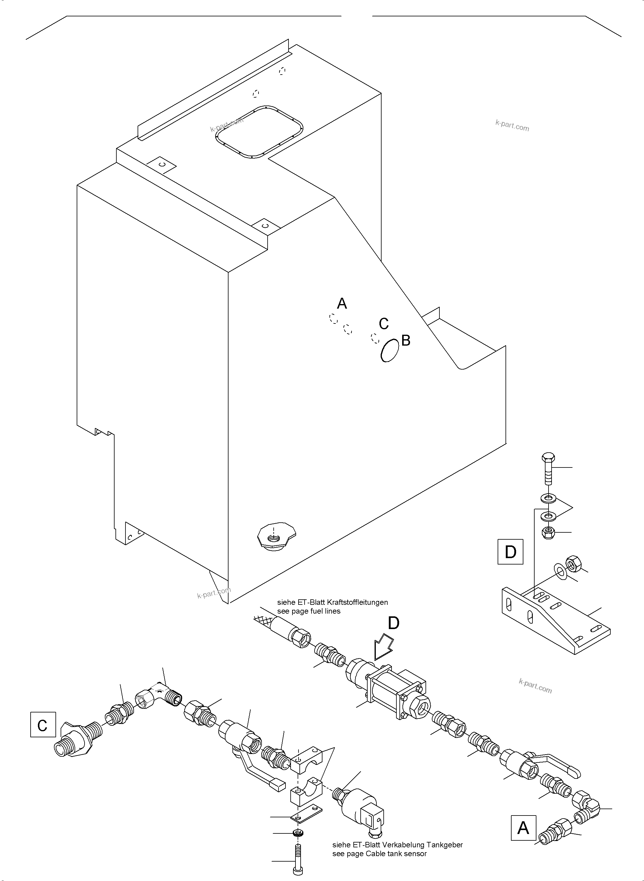 Komatsu parts book diagram for PC3000-6 S/N 06330: FUEL TANK