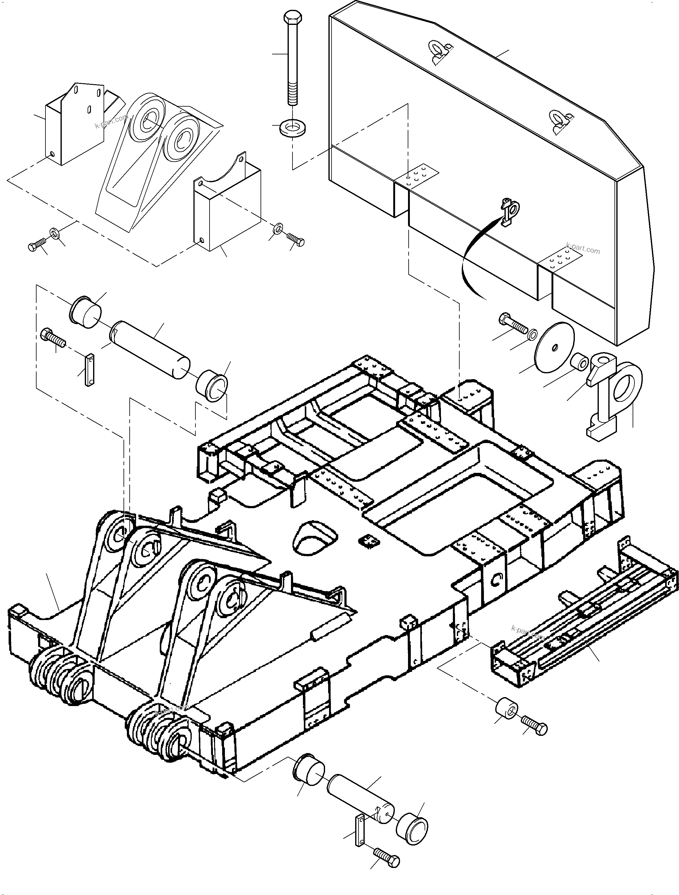 Komatsu parts book diagram for PC3000-6 S/N 06330: PIN, BOOM - COUNTERWEIGHT