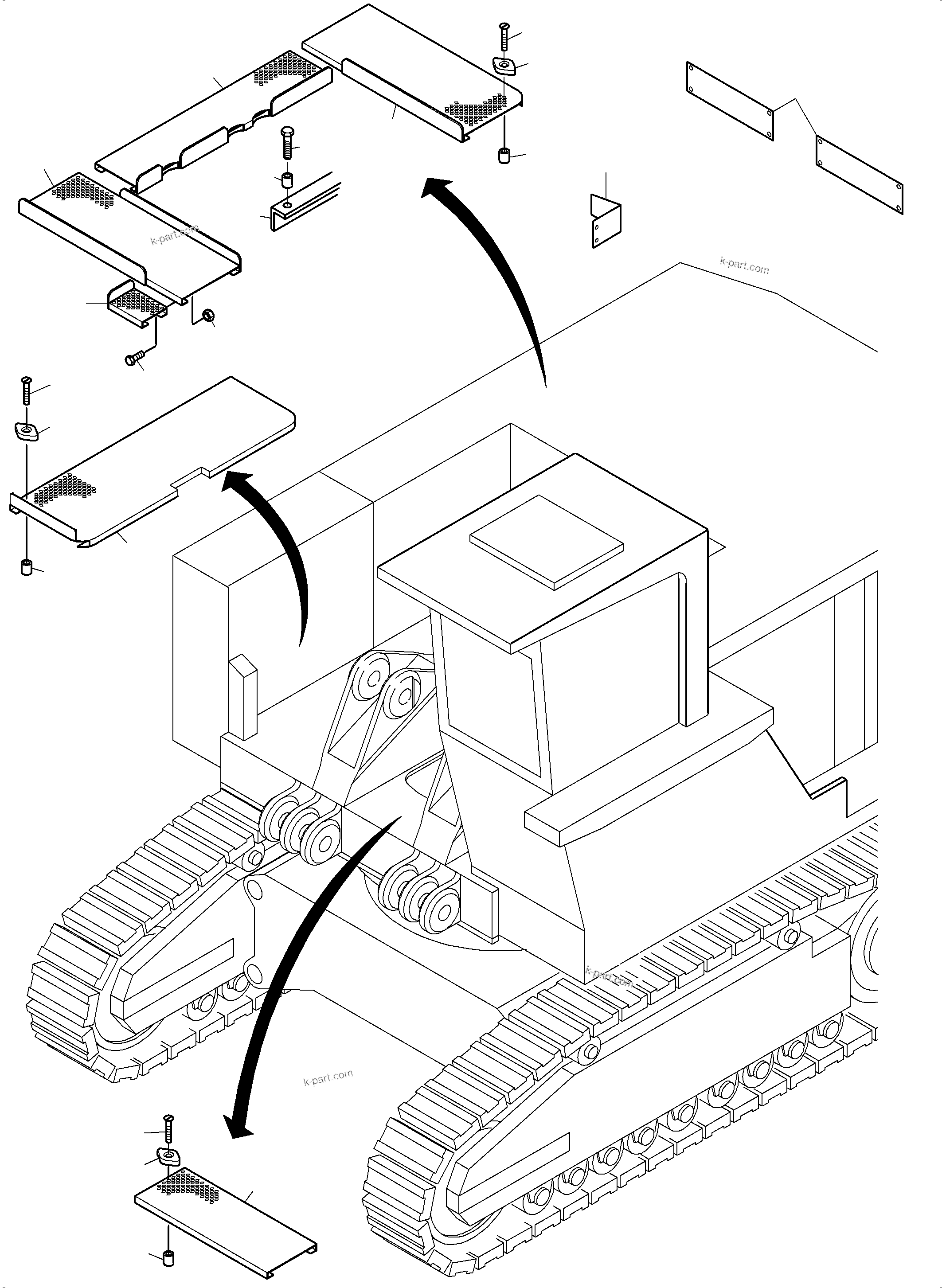 Komatsu parts book diagram for PC3000-6 S/N 06330: PLATFORM (WITH CATWALK FUEL TANK)