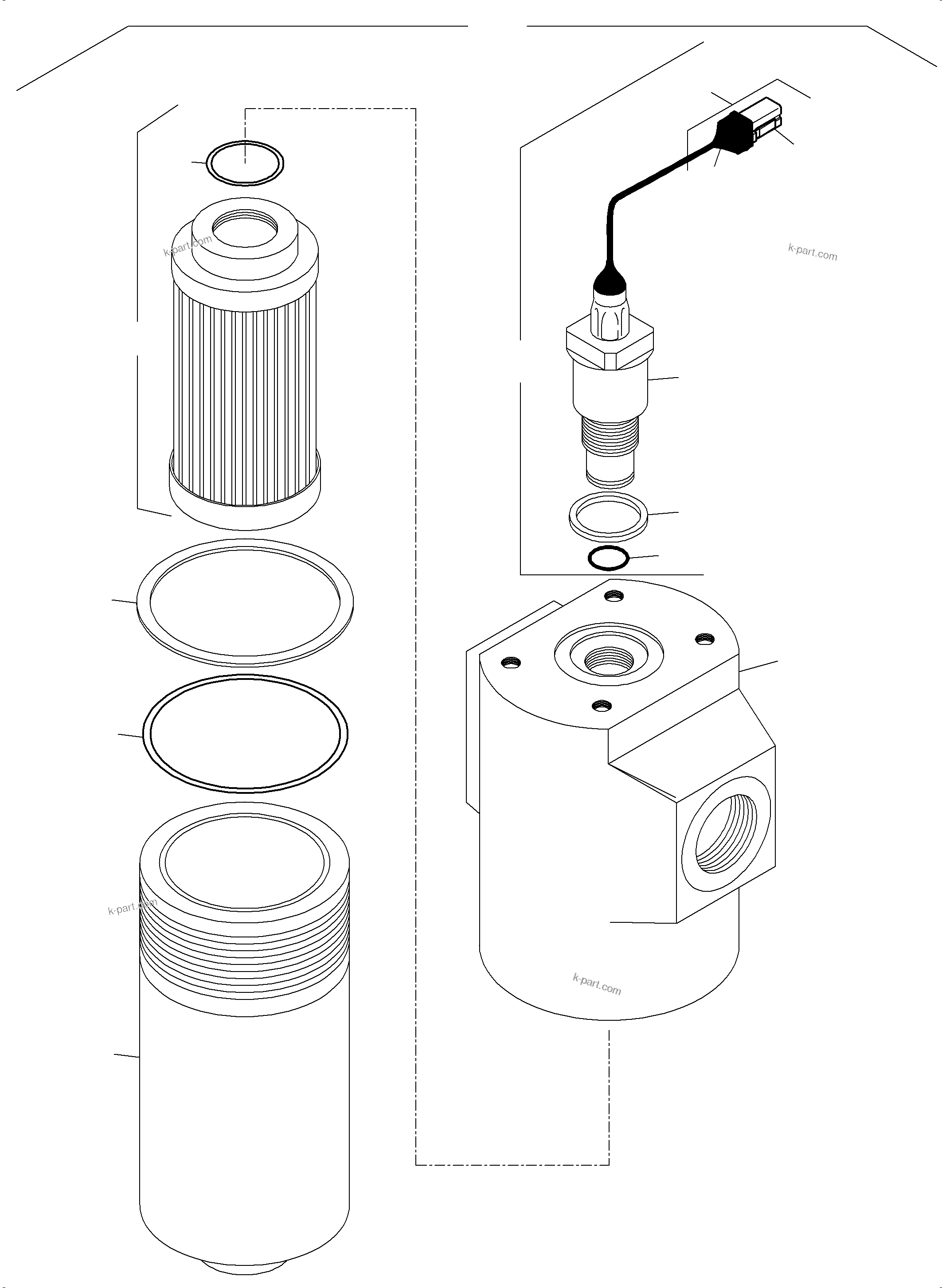 Komatsu parts book diagram for PC3000-6 S/N 06330: HYDRAULIC FILTER