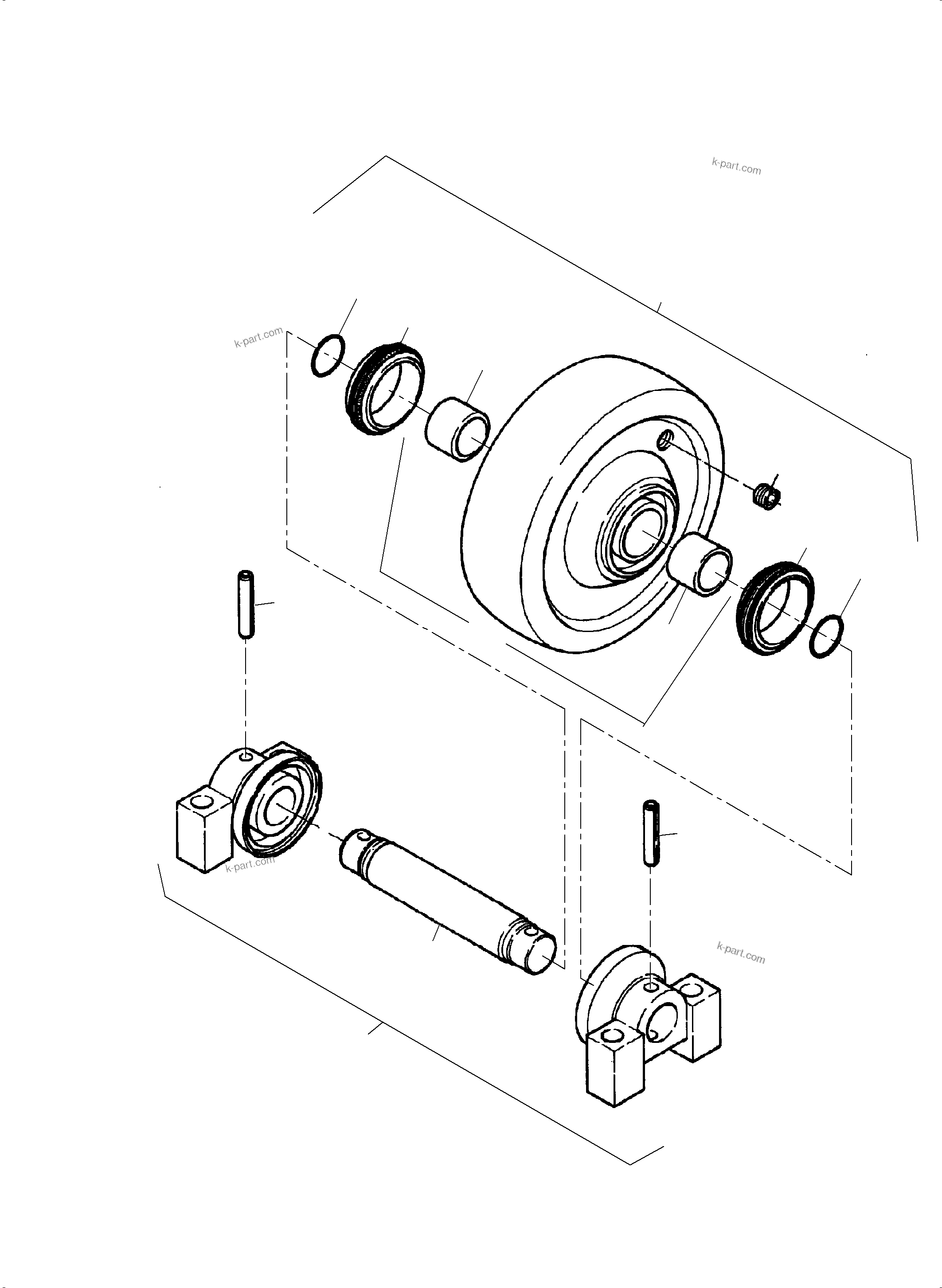 Komatsu parts book diagram for PC3000-6 S/N 06330: TOP ROLLER