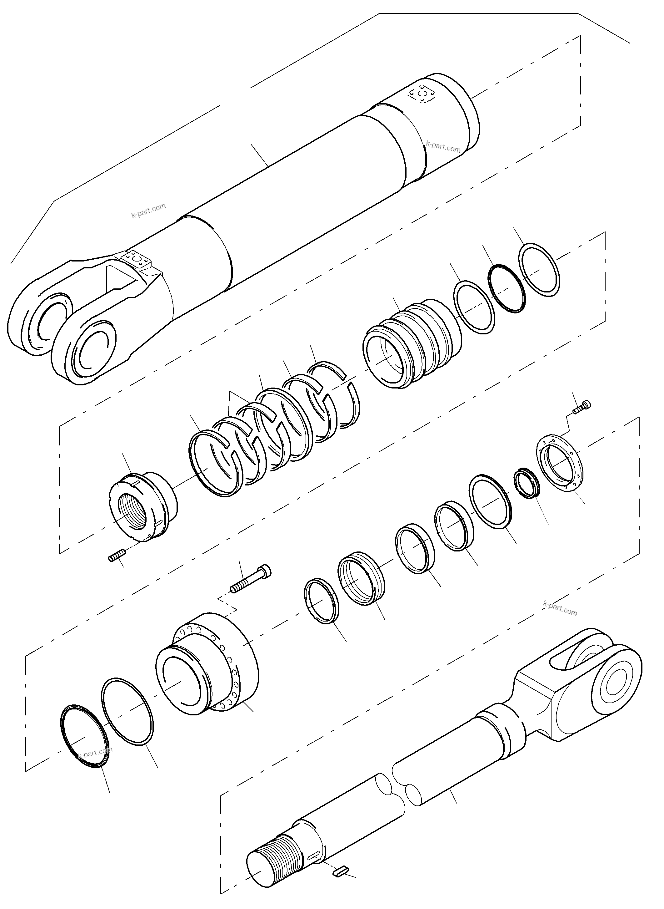 Komatsu parts book diagram for PC3000-6 S/N 06330: HYDRAULIC CYLINDER