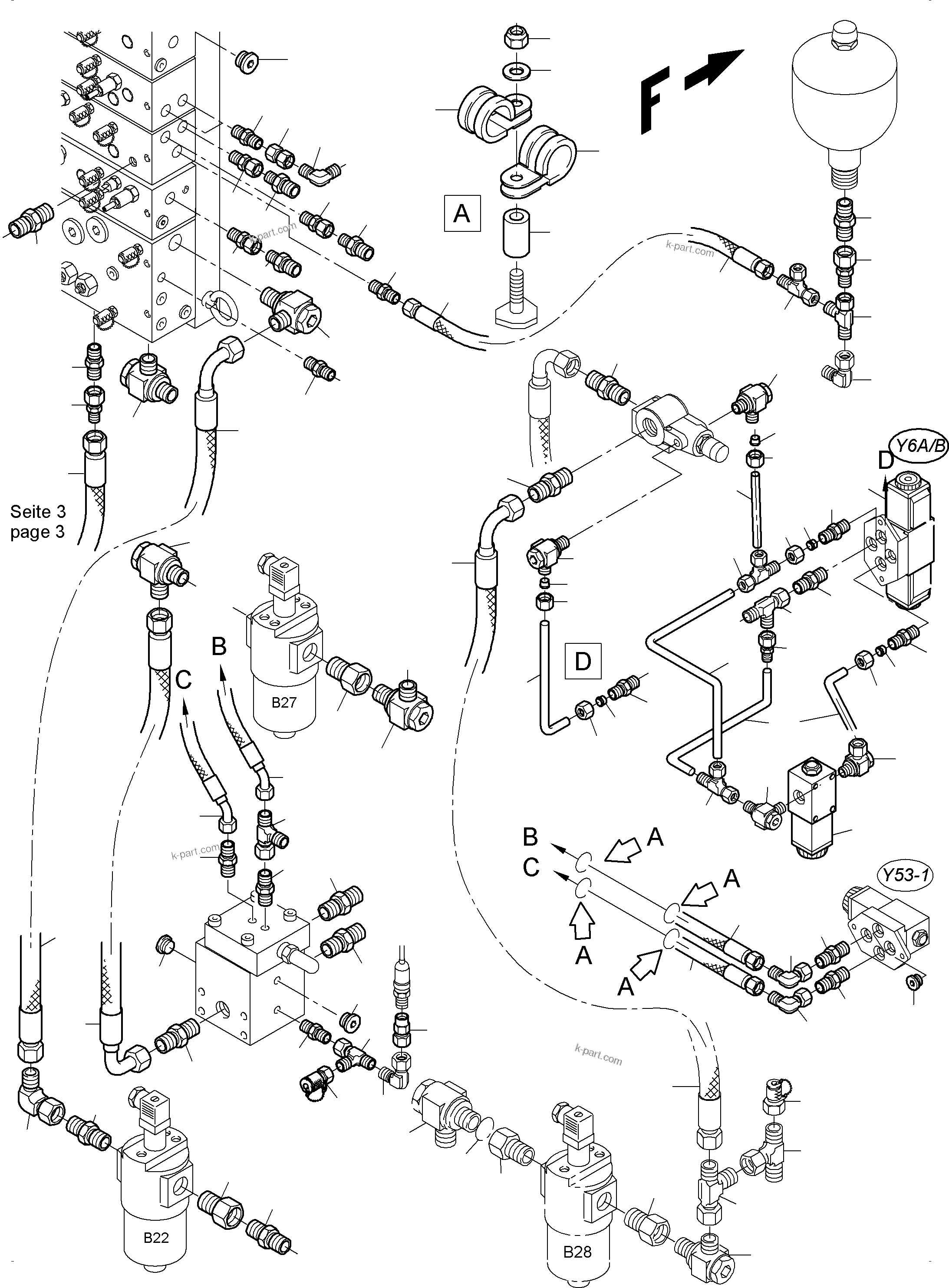 Komatsu parts book diagram for PC3000-6 S/N 06330: CONTROL- AND FILTER PLATE
