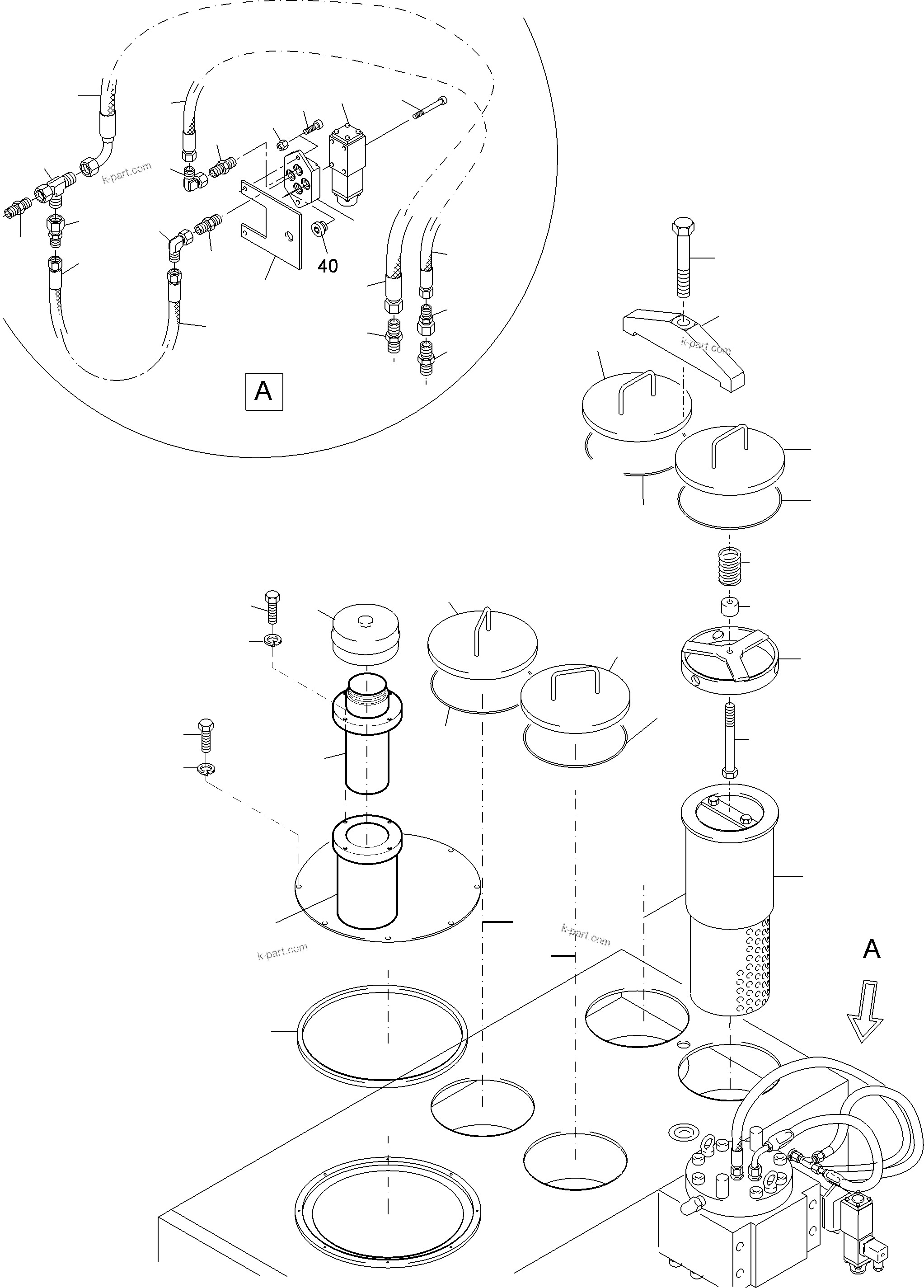 Komatsu parts book diagram for PC3000-6 S/N 06330: MAIN OIL TANK