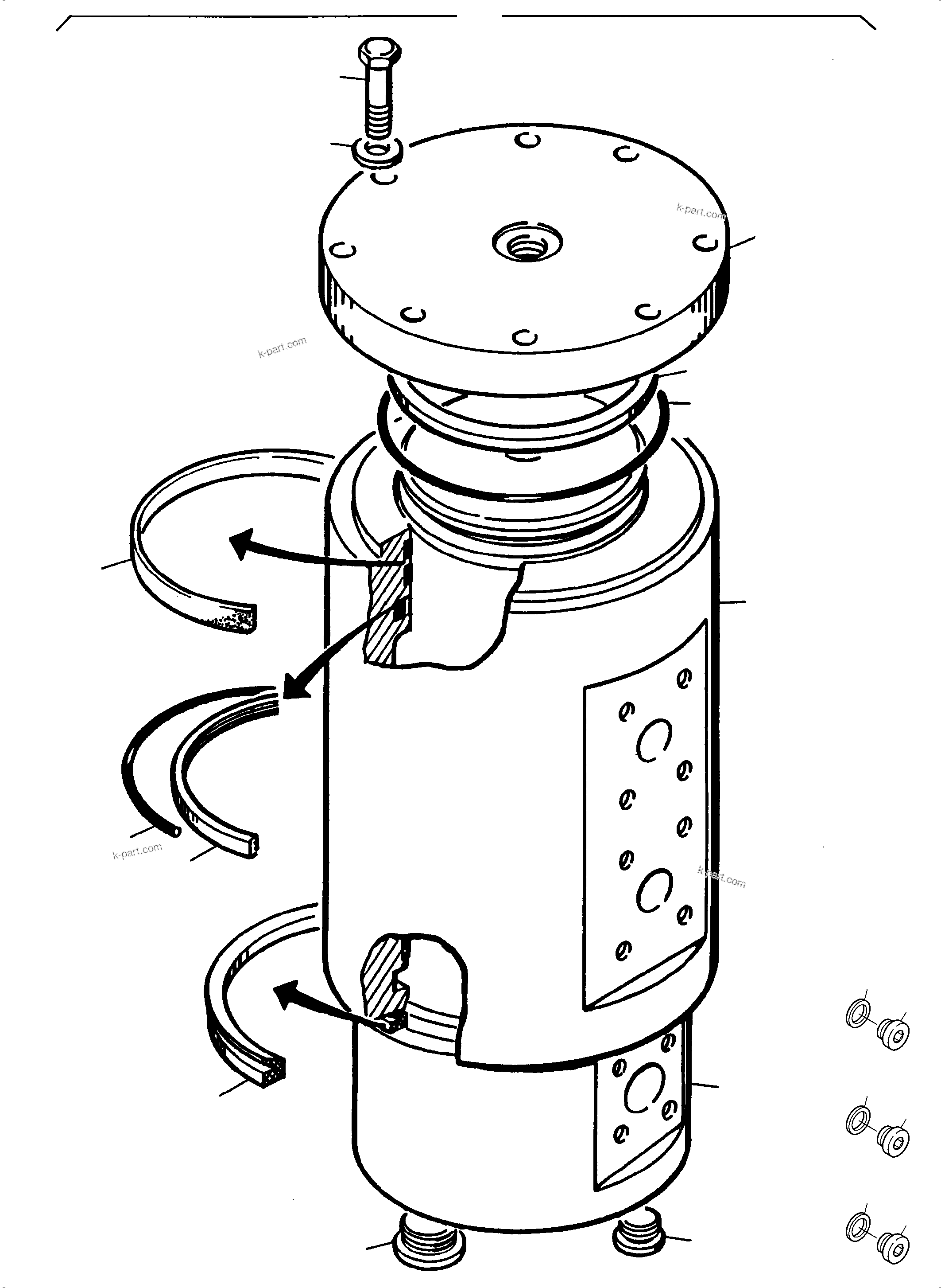 Komatsu parts book diagram for PC3000-6 S/N 06331: ROTARY JOINT