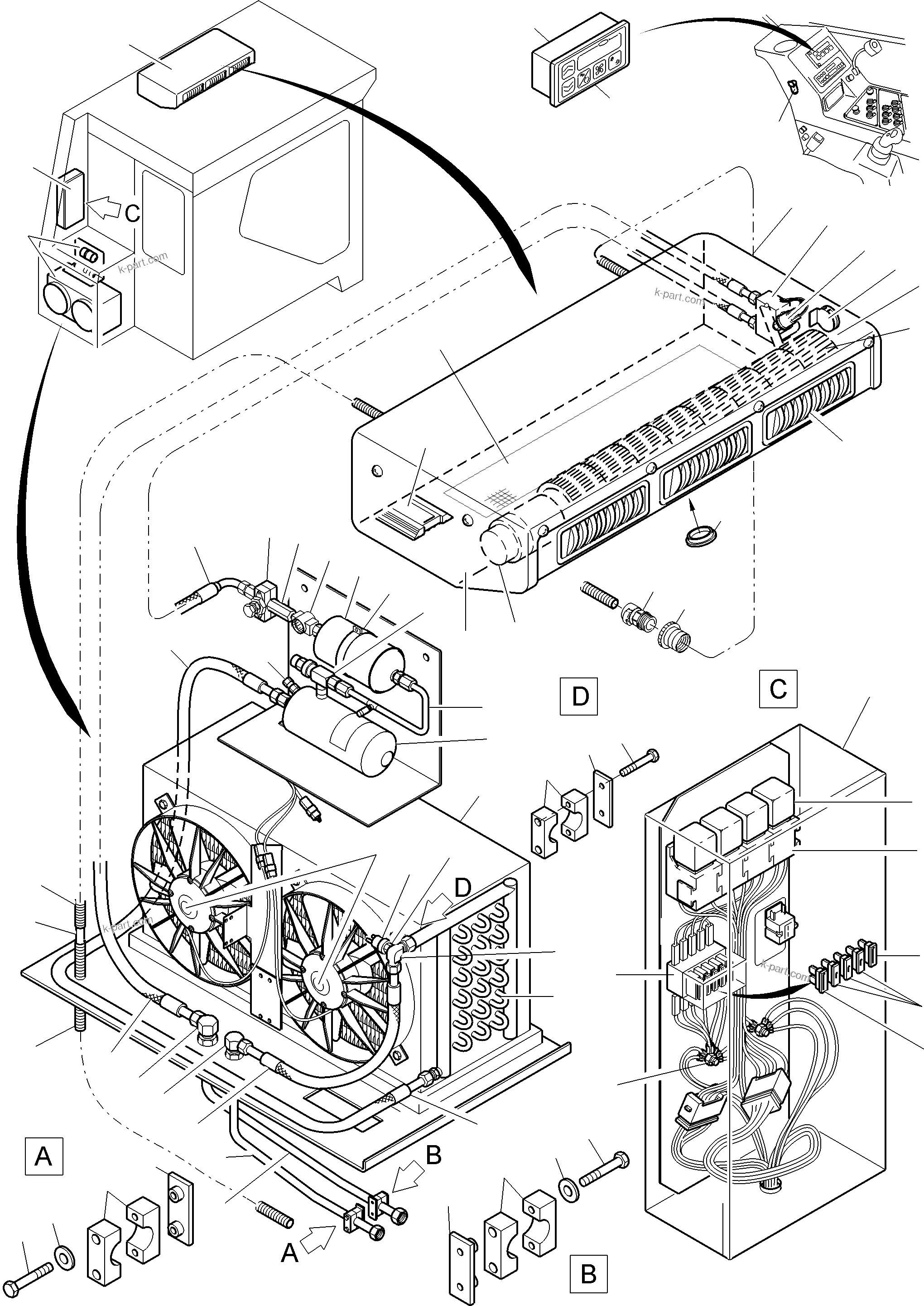 Komatsu parts book diagram for PC3000-6 S/N 06331: AIR CONDITIONING UNIT