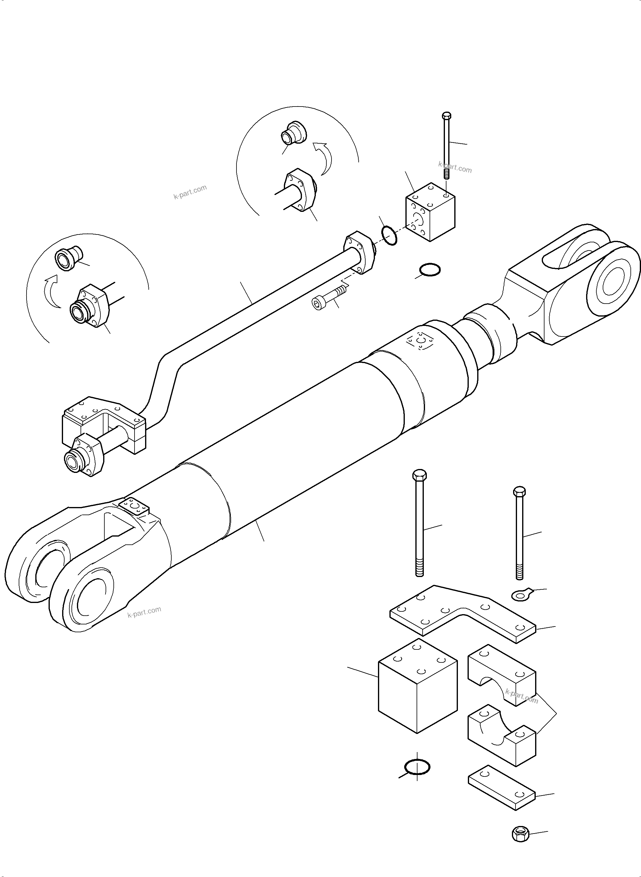 Komatsu parts book diagram for PC3000-6 S/N 06331: PIPES STICK CYLINDER
