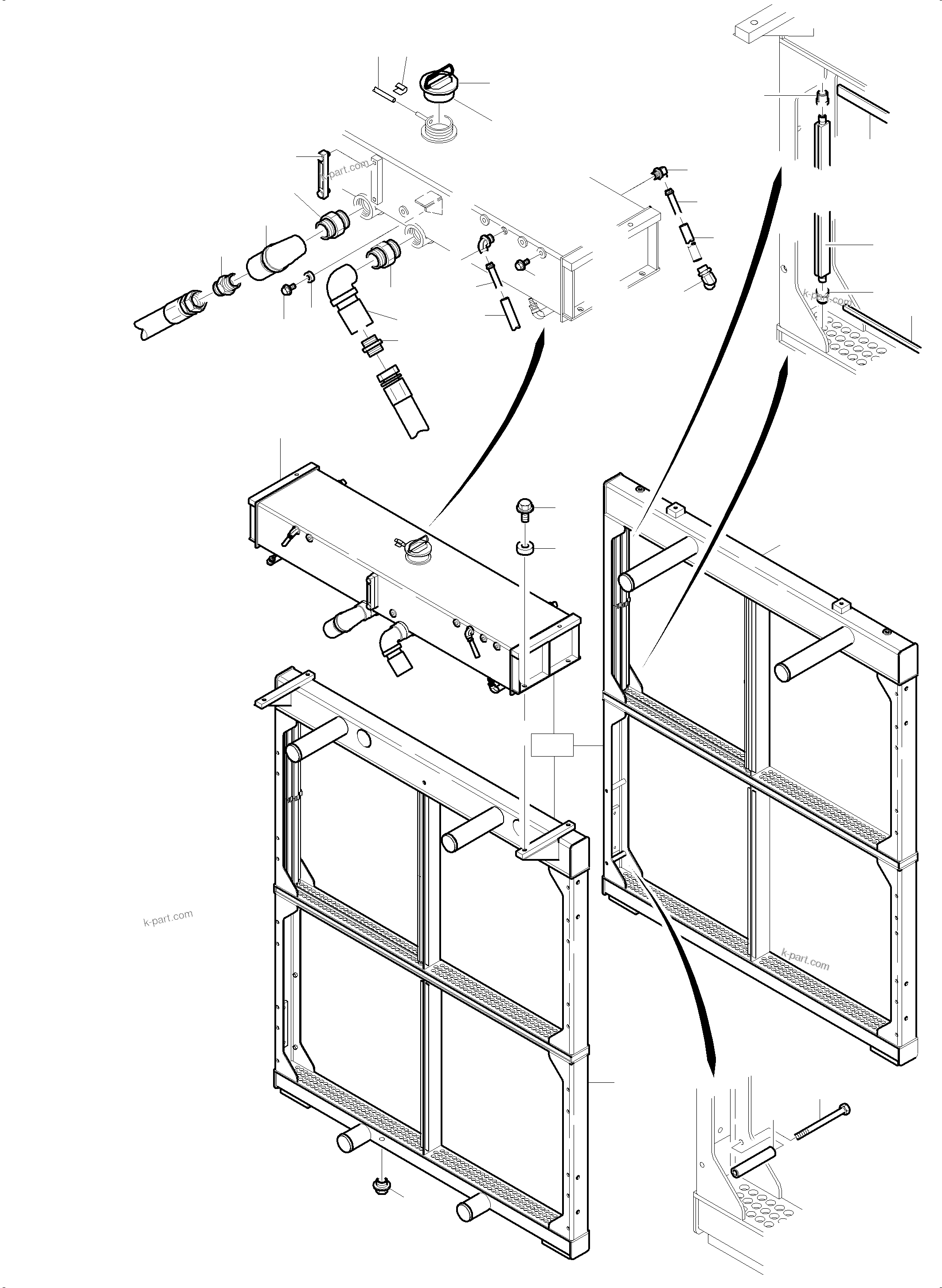 Komatsu parts book diagram for PC3000-6 S/N 06331: RADIATOR