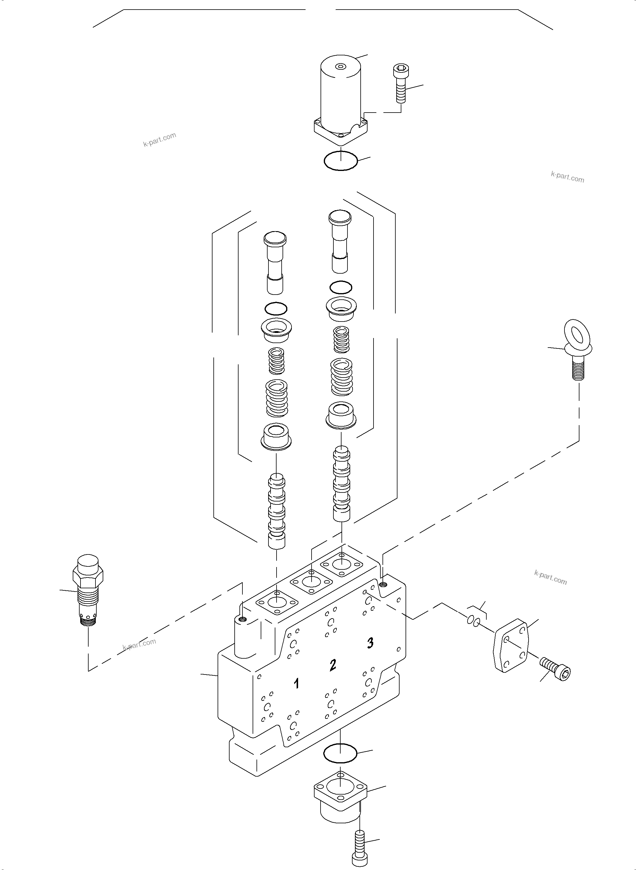Komatsu parts book diagram for PC3000-6 S/N 06331: CONTROL BLOCK