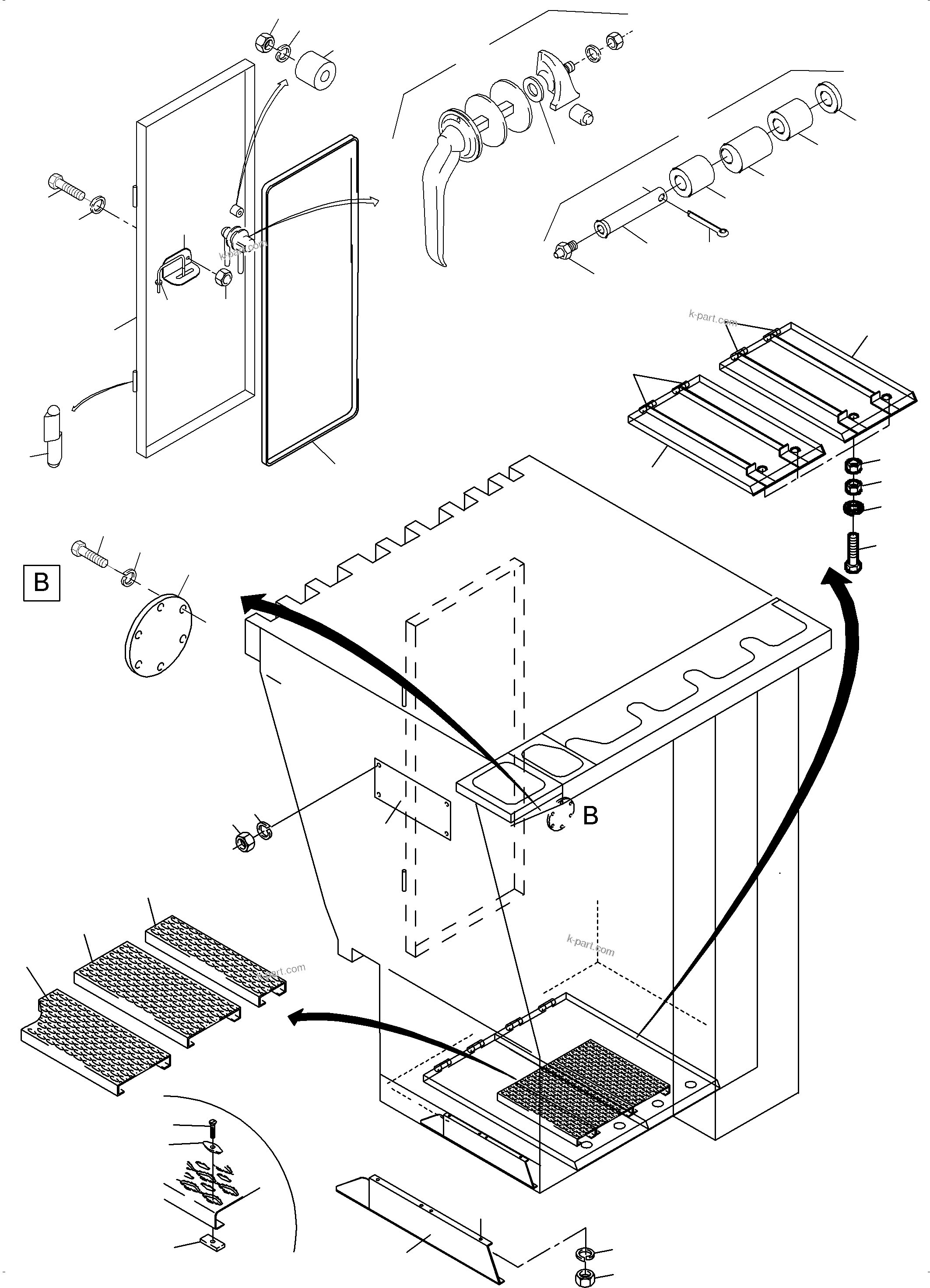 Komatsu parts book diagram for PC3000-6 S/N 06331: CAB SUPPORT