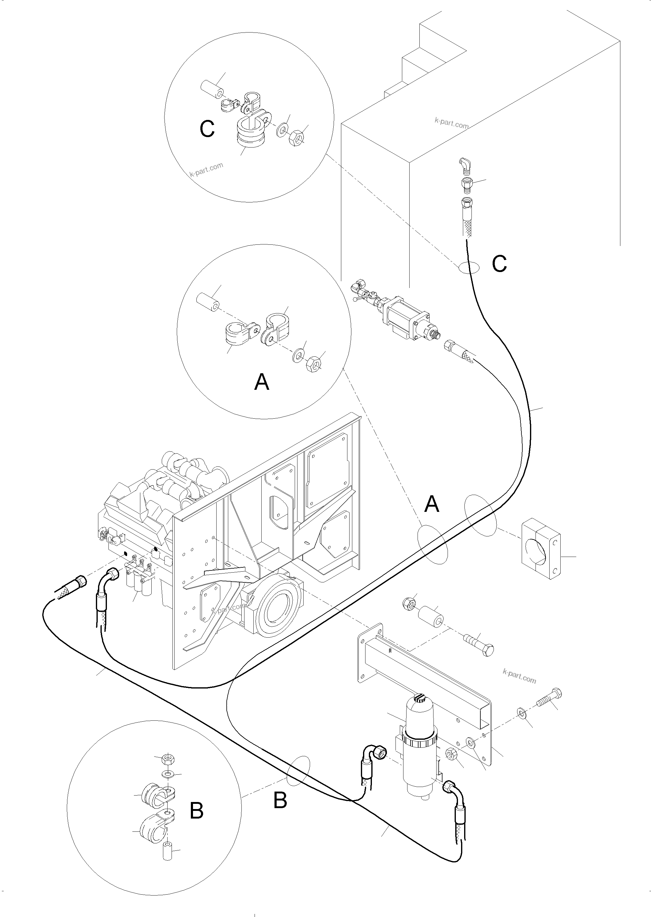 Komatsu parts book diagram for PC3000-6 S/N 06331: FUEL LINES