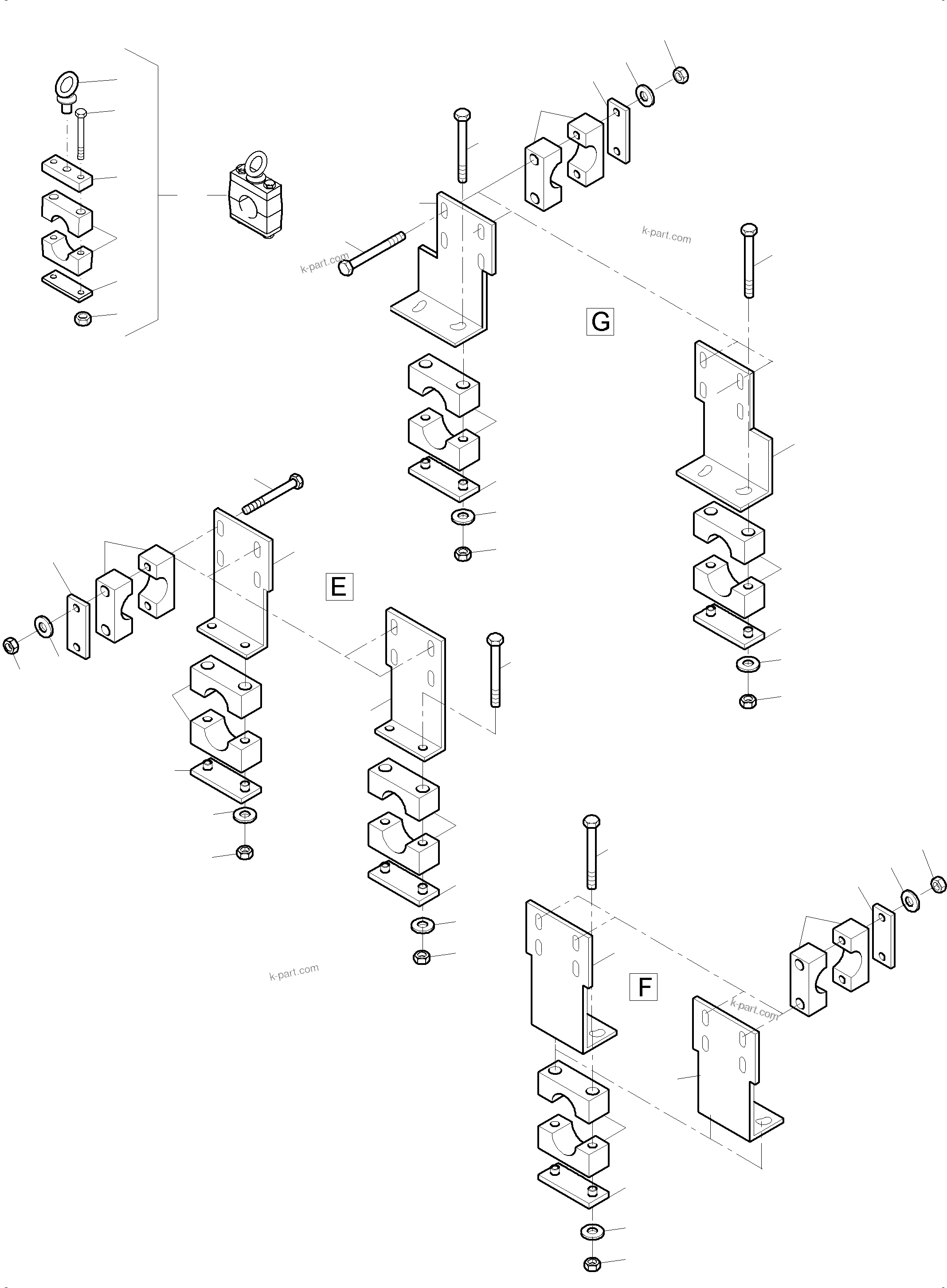Komatsu parts book diagram for PC3000-6 S/N 06331: LADDER - BULLCLAM BUCKET BOOM 6M