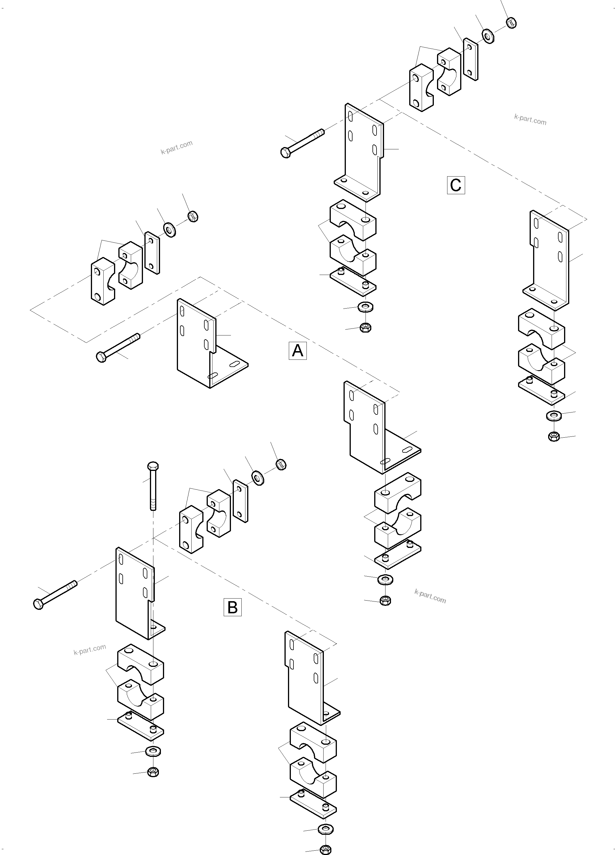 Komatsu parts book diagram for PC3000-6 S/N 06331: LADDER - BULLCLAM BUCKET BOOM 6M