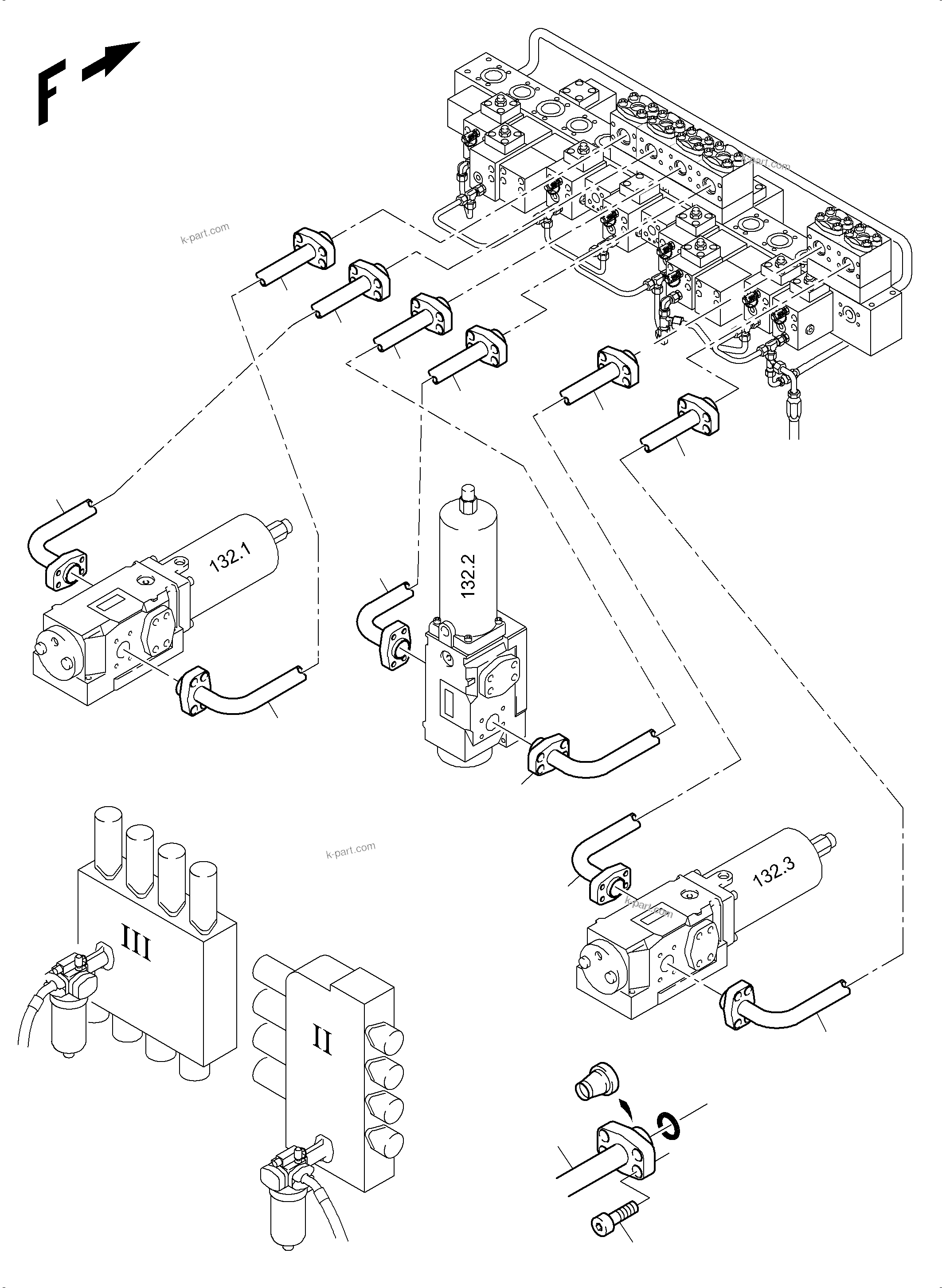 Komatsu parts book diagram for PC3000-6 S/N 06331: FLOAT POSITION
