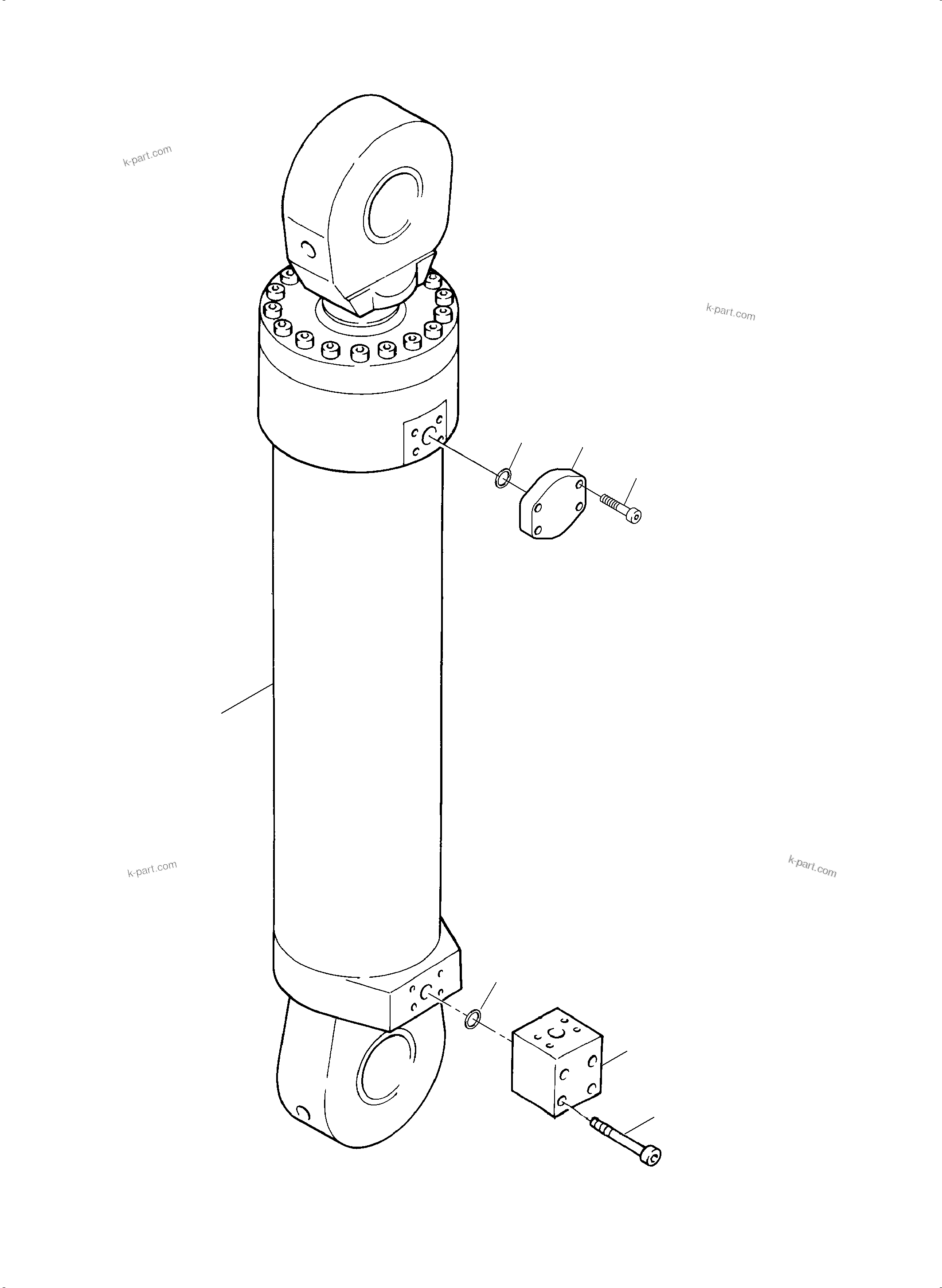Komatsu parts book diagram for PC3000-6 S/N 06331: CLAM CYLINDER ASSY.