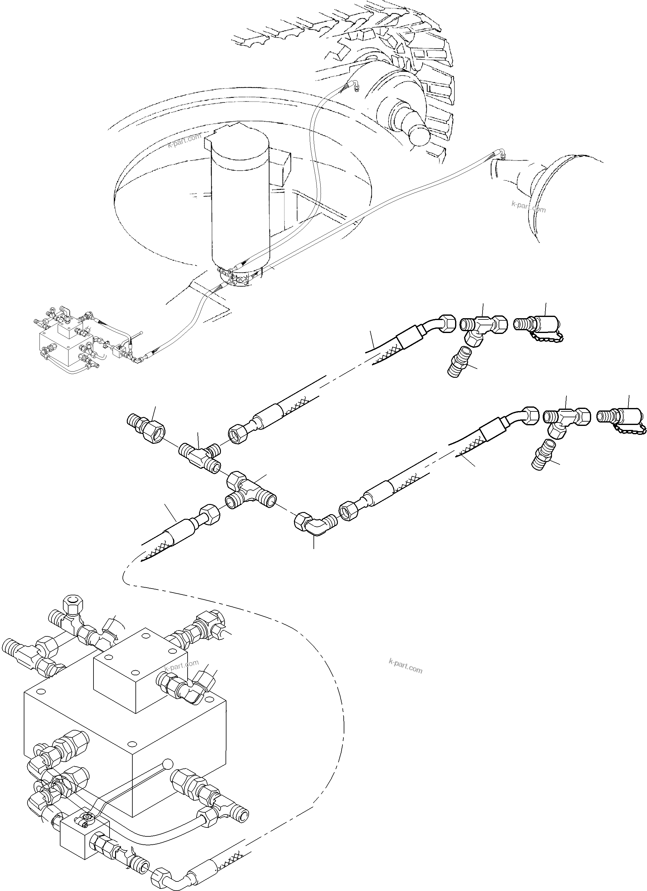 Komatsu parts book diagram for PC3000-6 S/N 06331: PIPING - BRAKE