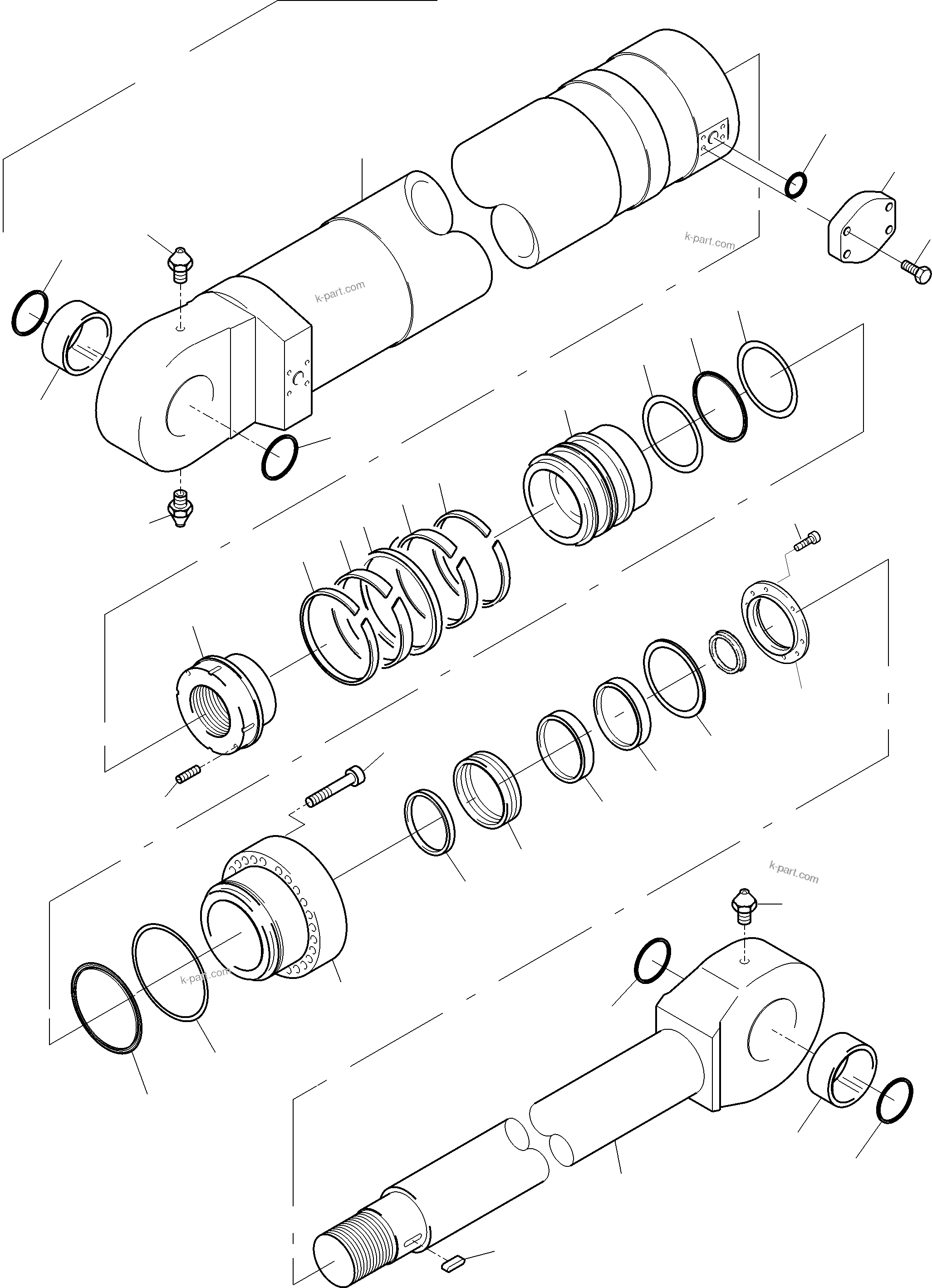 Komatsu parts book diagram for PC3000-6 S/N 06331: HYDRAULIC CYLINDER